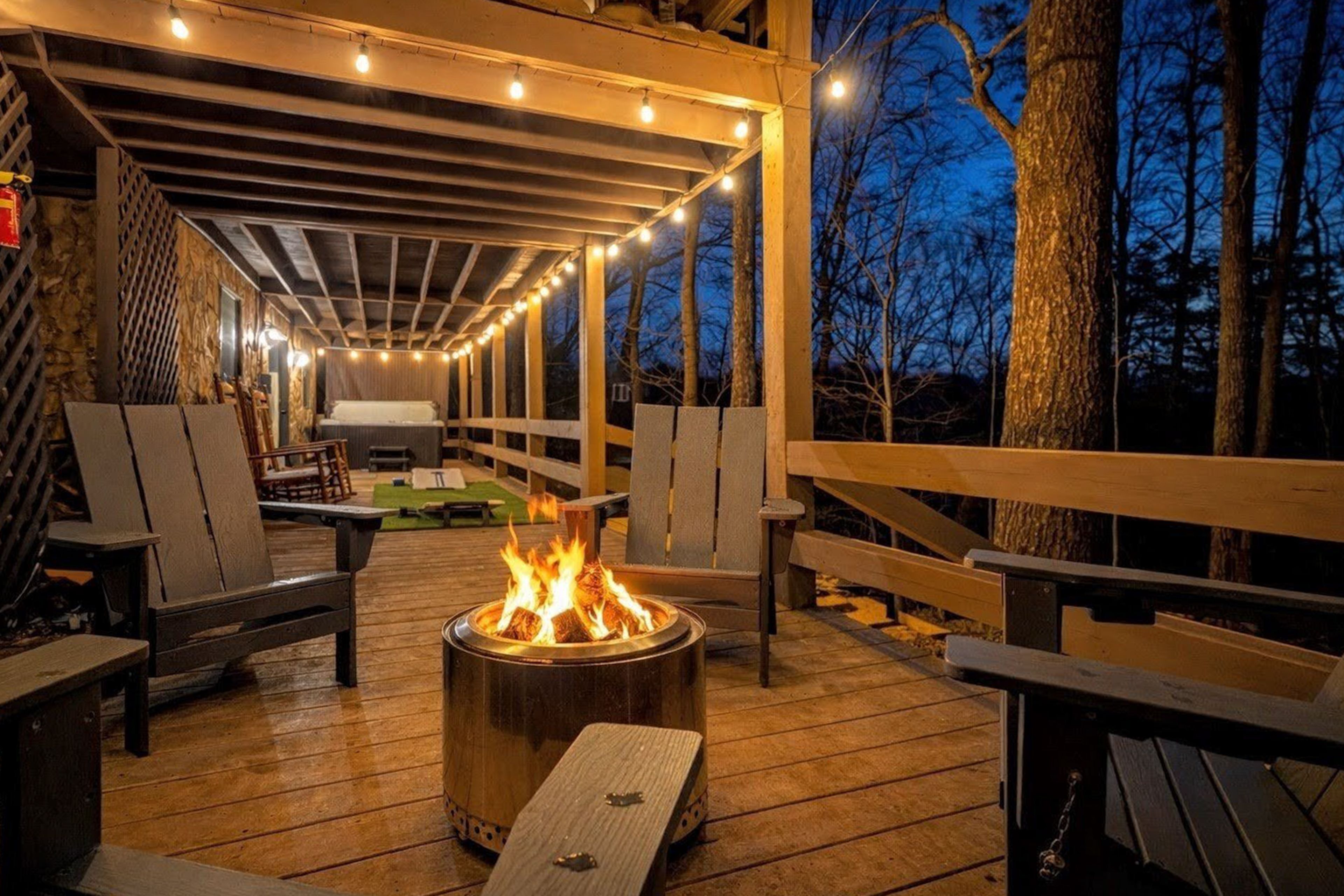 Lower-Level Deck | Private Hot Tub | Fire Pit