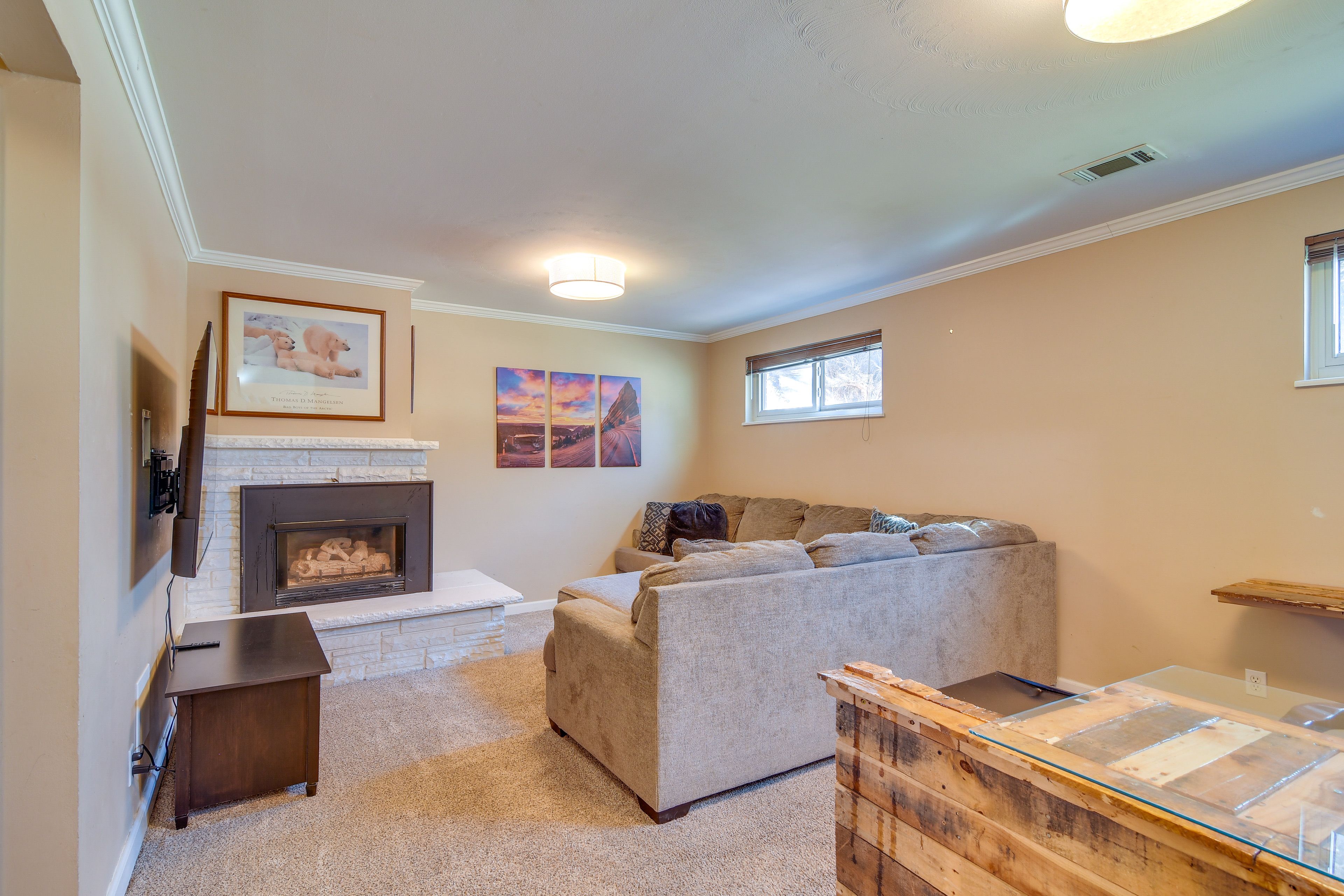 Living Room | Full Sleeper Sofa | Dedicated Workspace Area | Lower Level