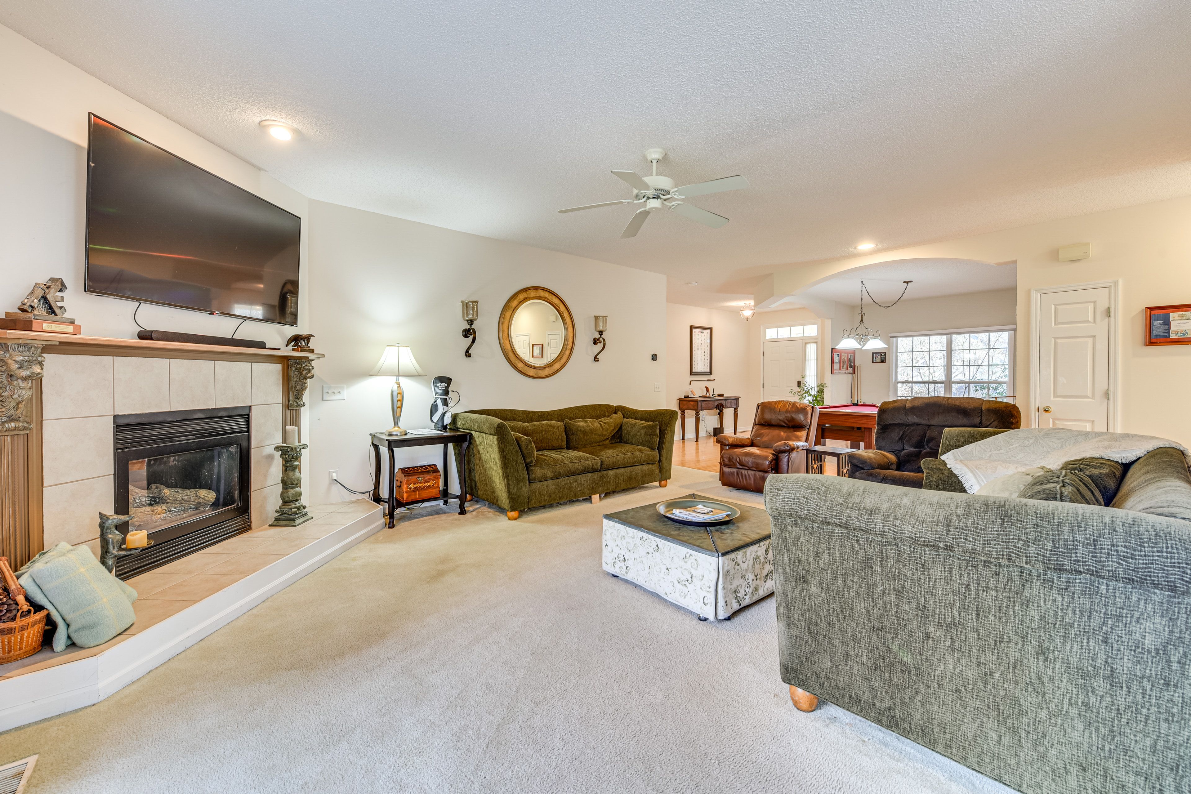 Living Room | Fireplace | Smart TV | 1st Floor