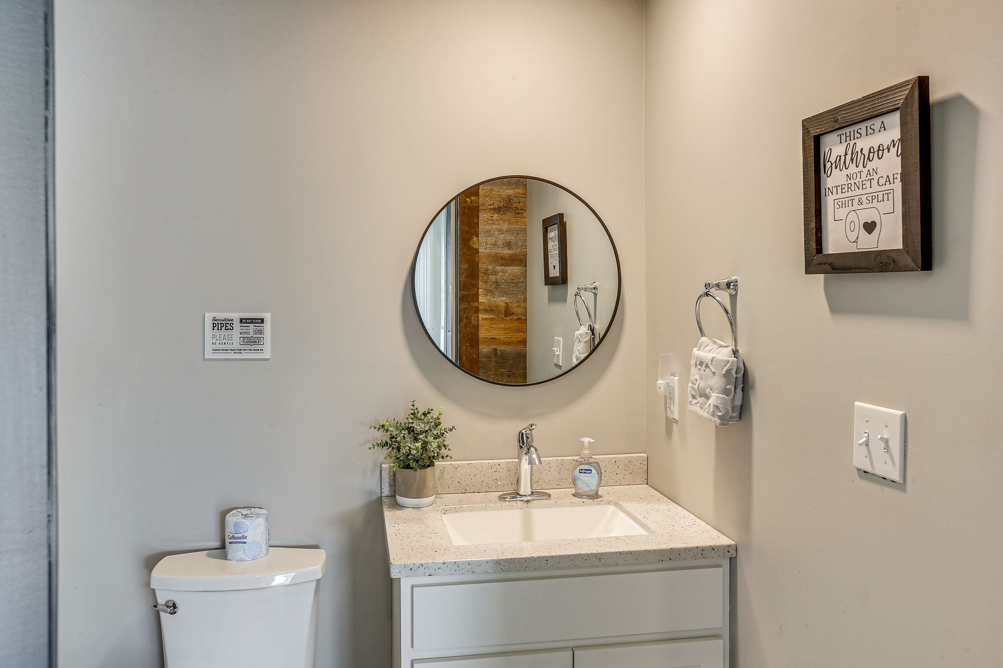 Half Bathroom | Accessible via Patio