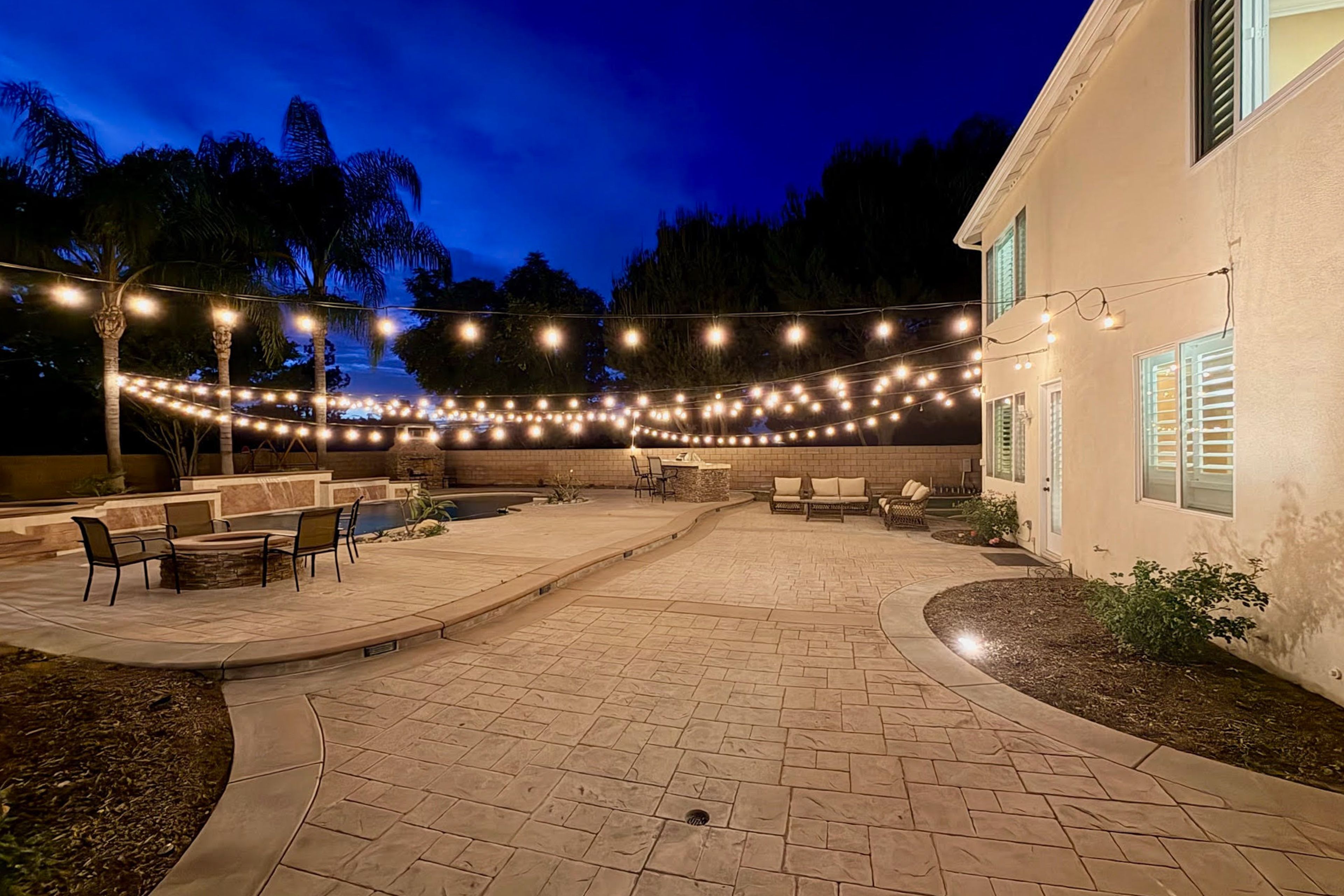 Evening Pool Lights