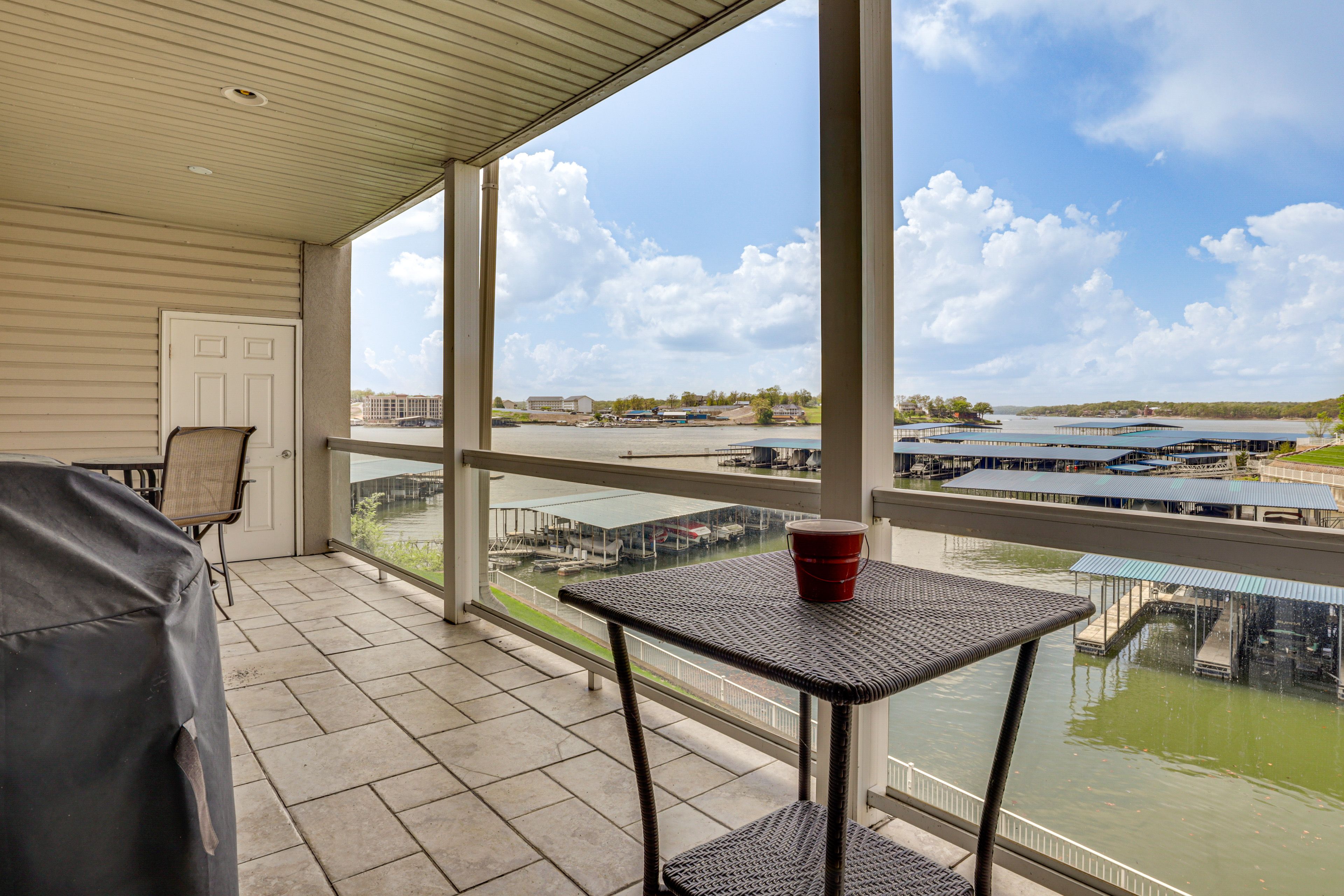 Covered Balcony | Dining Area | Water Views
