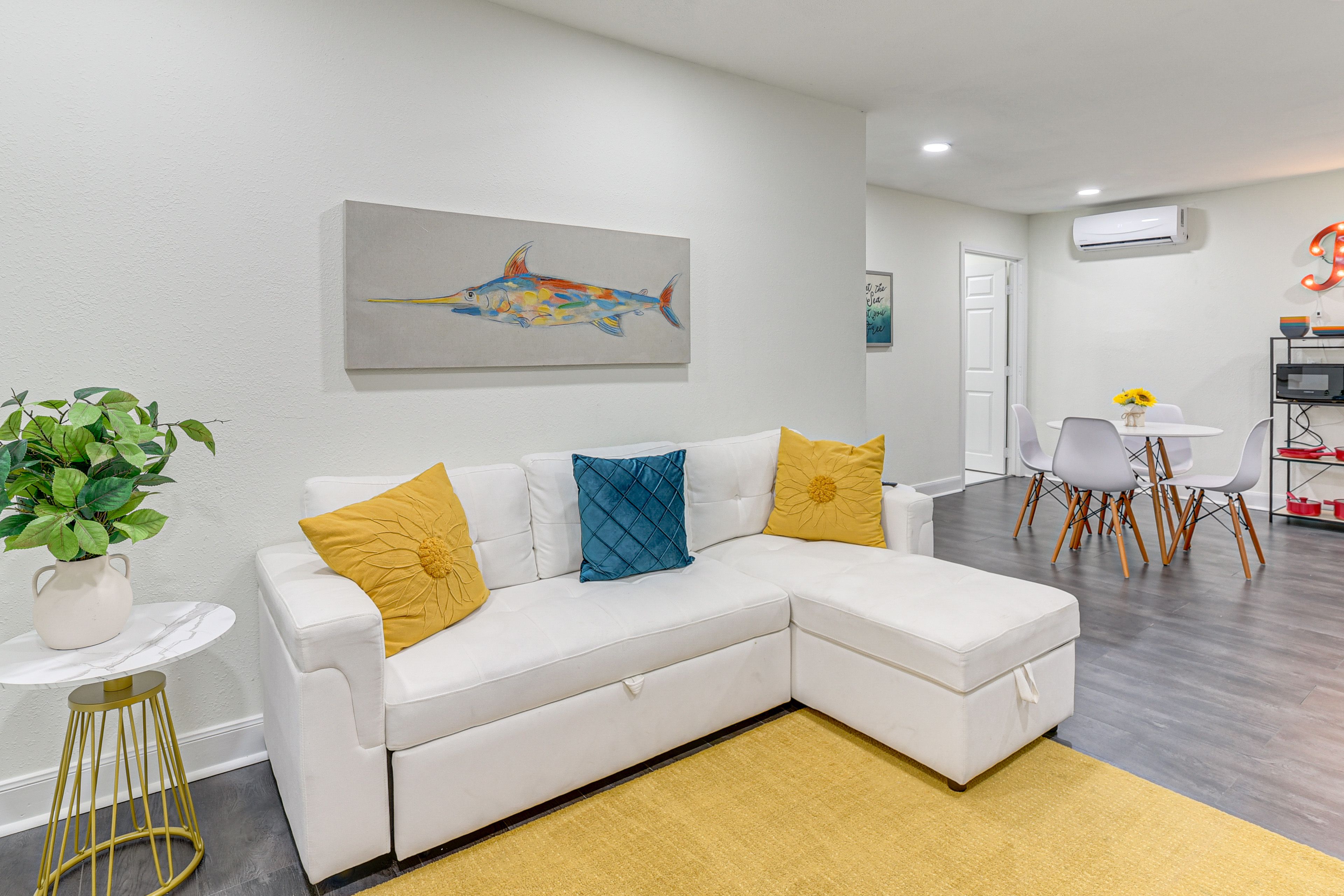 Living Room | Full Sleeper Sofa | Mini-Split Heating & A/C | Free WiFi