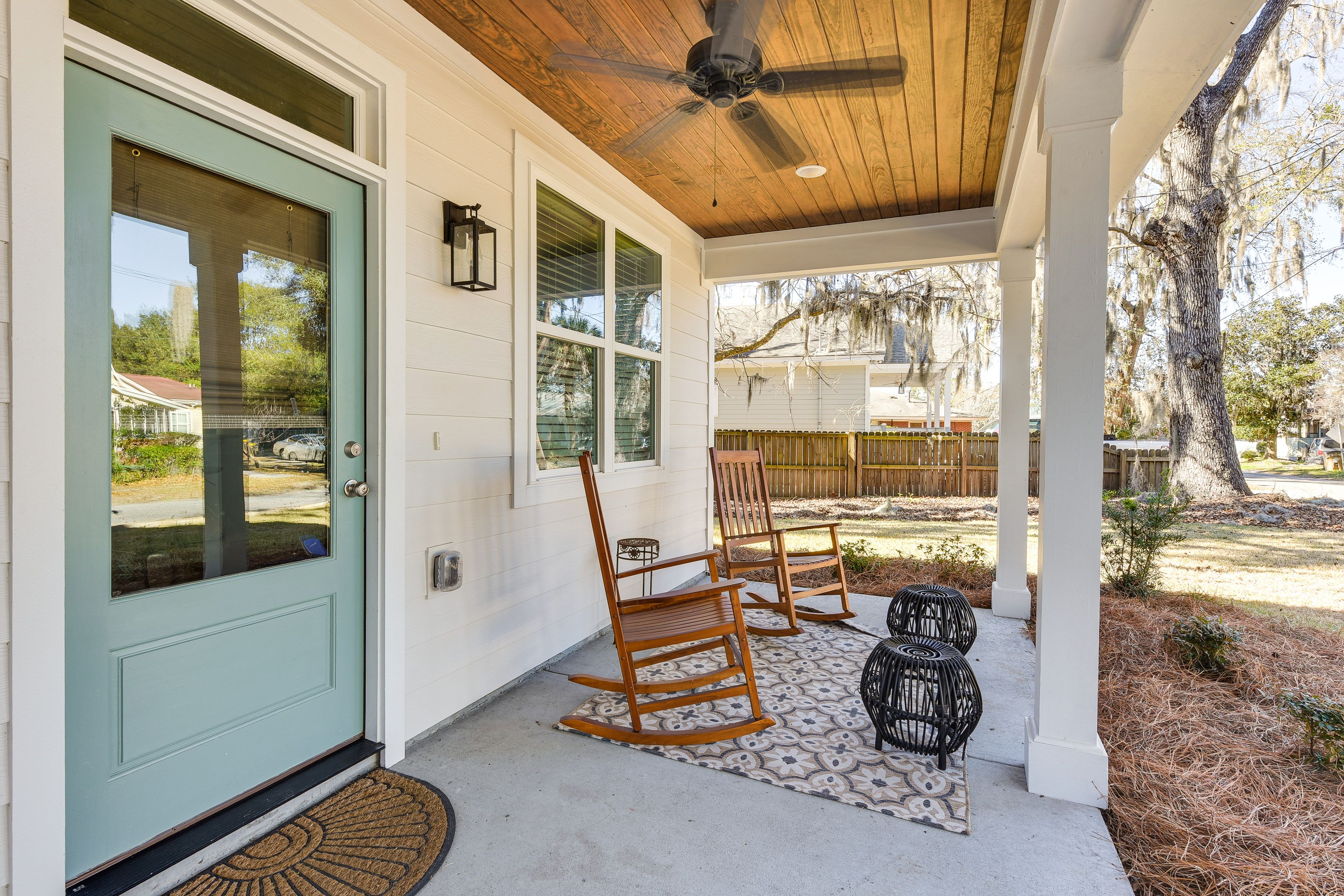 Covered Patio | Front Entry | Rocking Chairs
