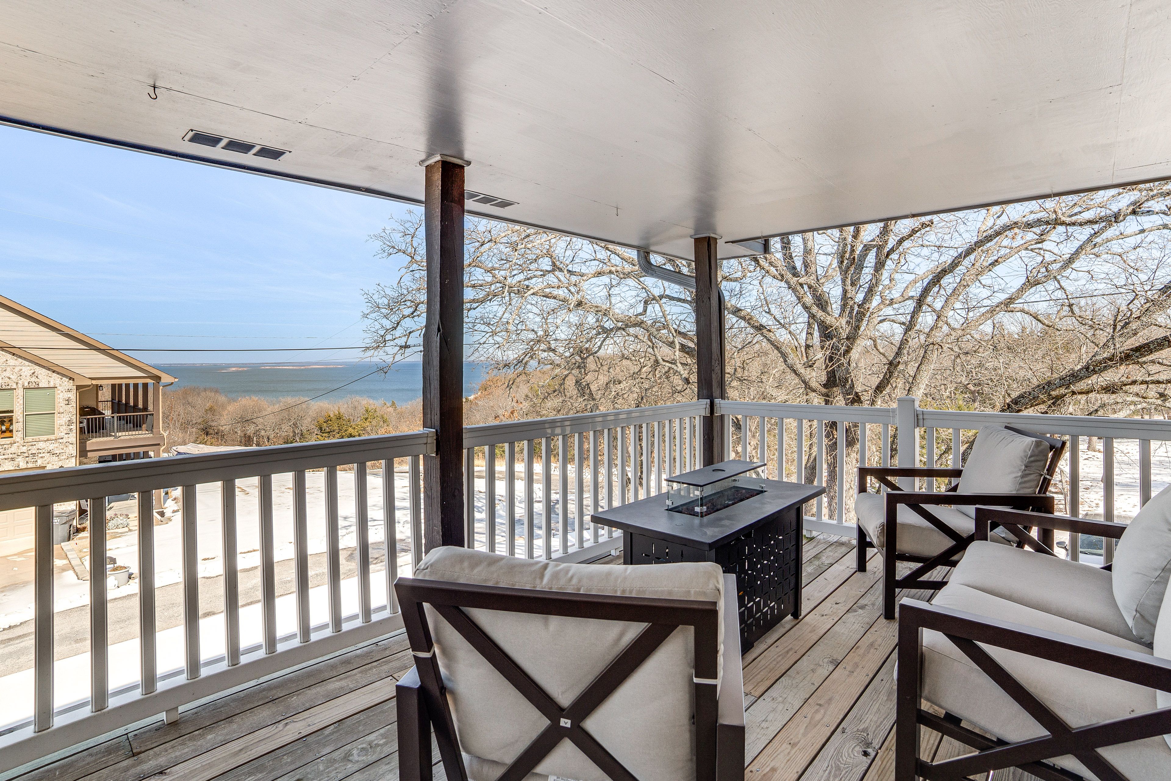House Exterior | Furnished Deck | Gas Fire Table | Lake Views