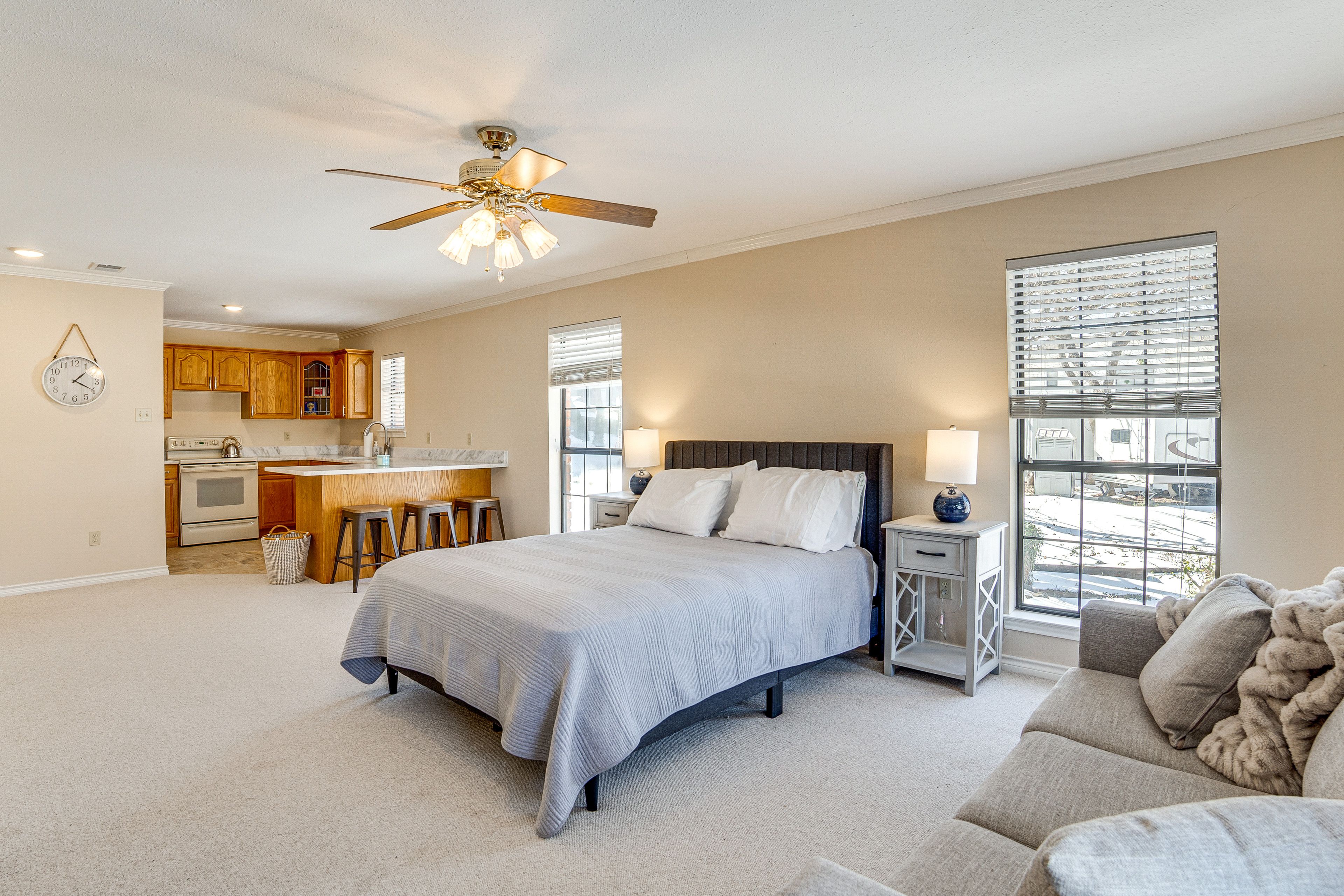 Bedroom 3 | Queen Bed | TV | Addt'l Kitchen | 1st Floor