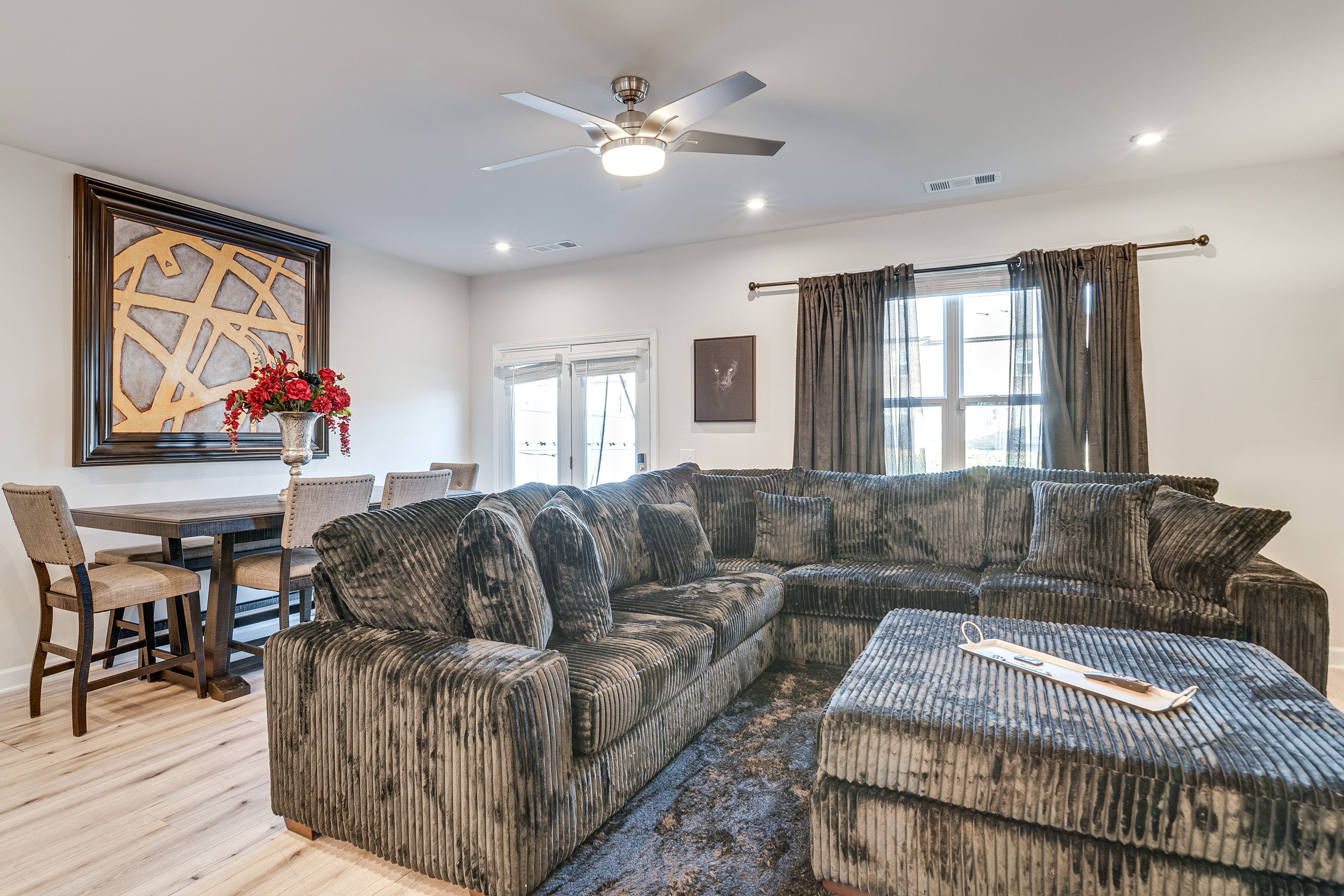 Living Room | Electric Fireplace | Smart TV | 1st Floor