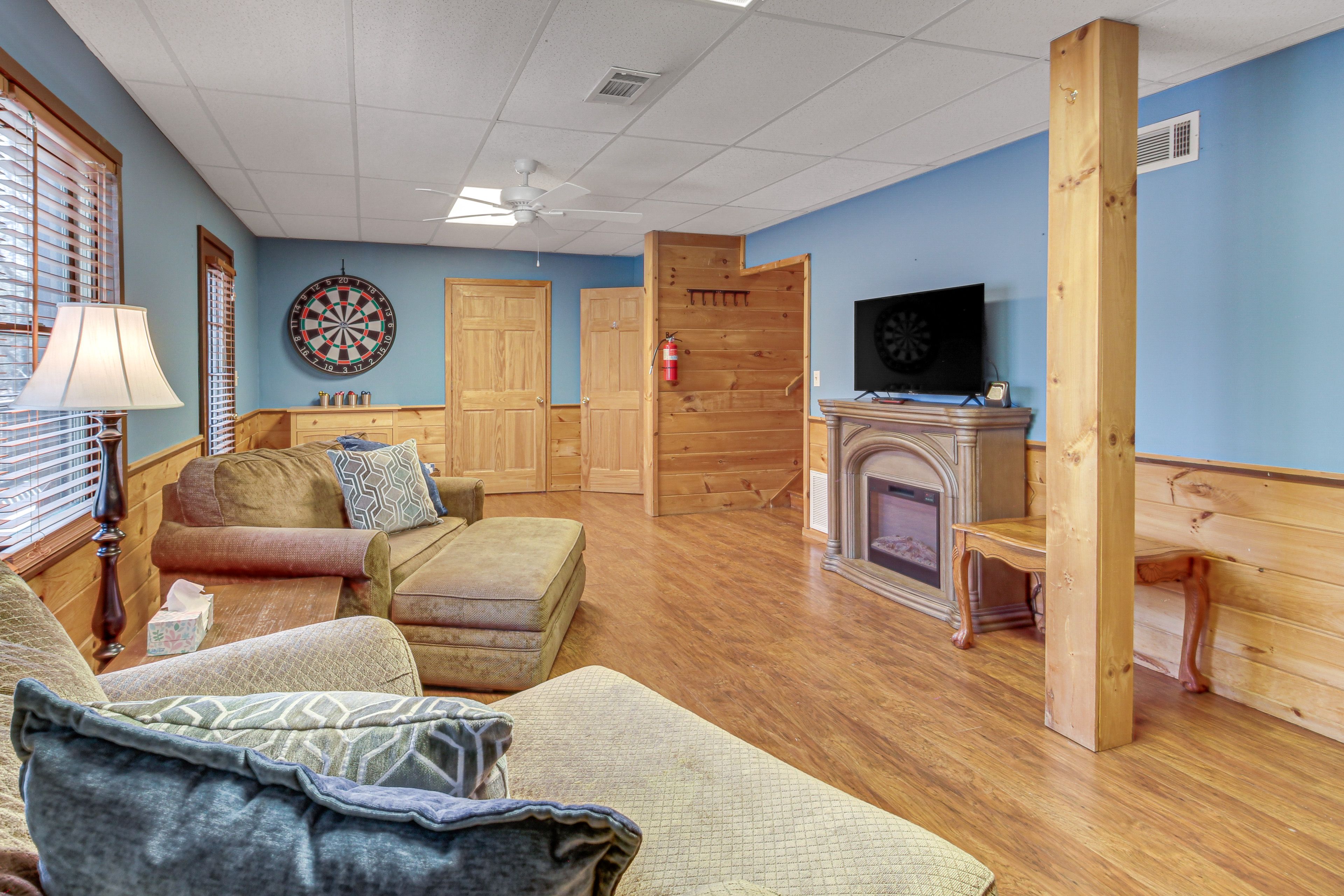 Family Room | 3-Story Home | Central Heating & A/C