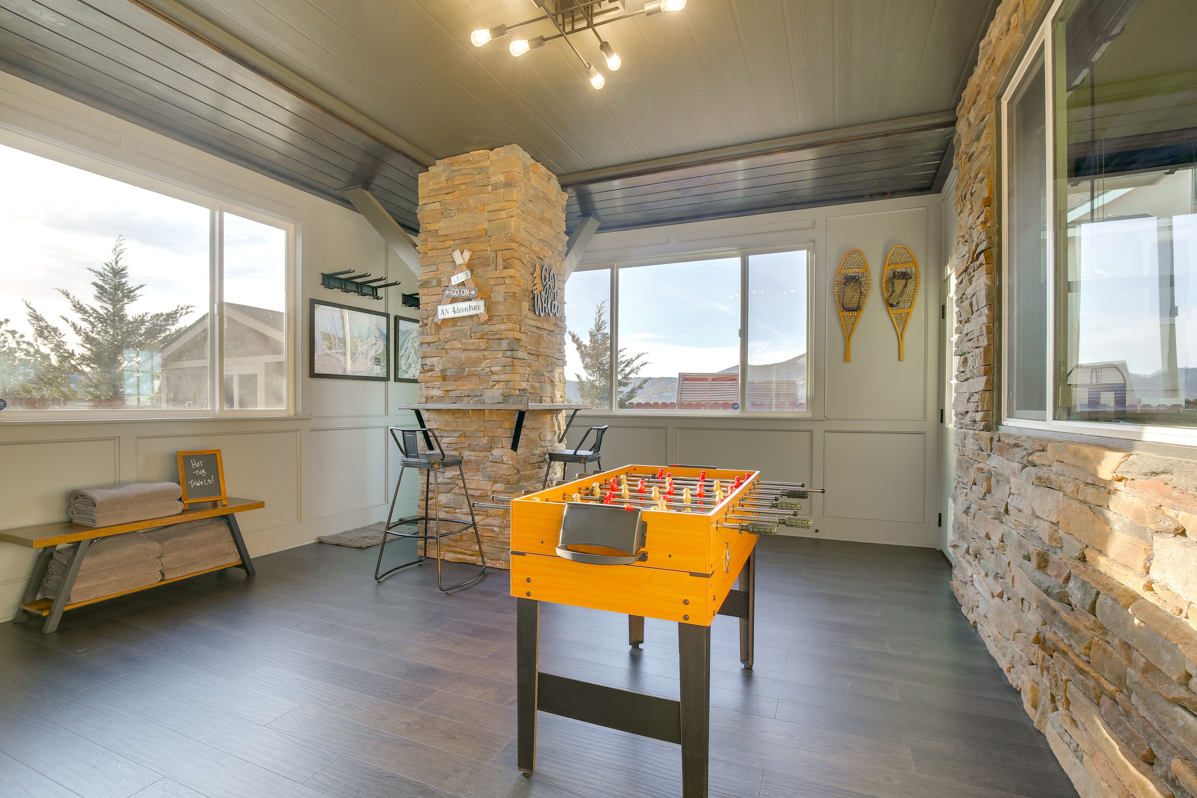 Rec Room | Foosball/Air Hockey/Mini Pool Table | Ski/Snowboard Rack | 1st Floor