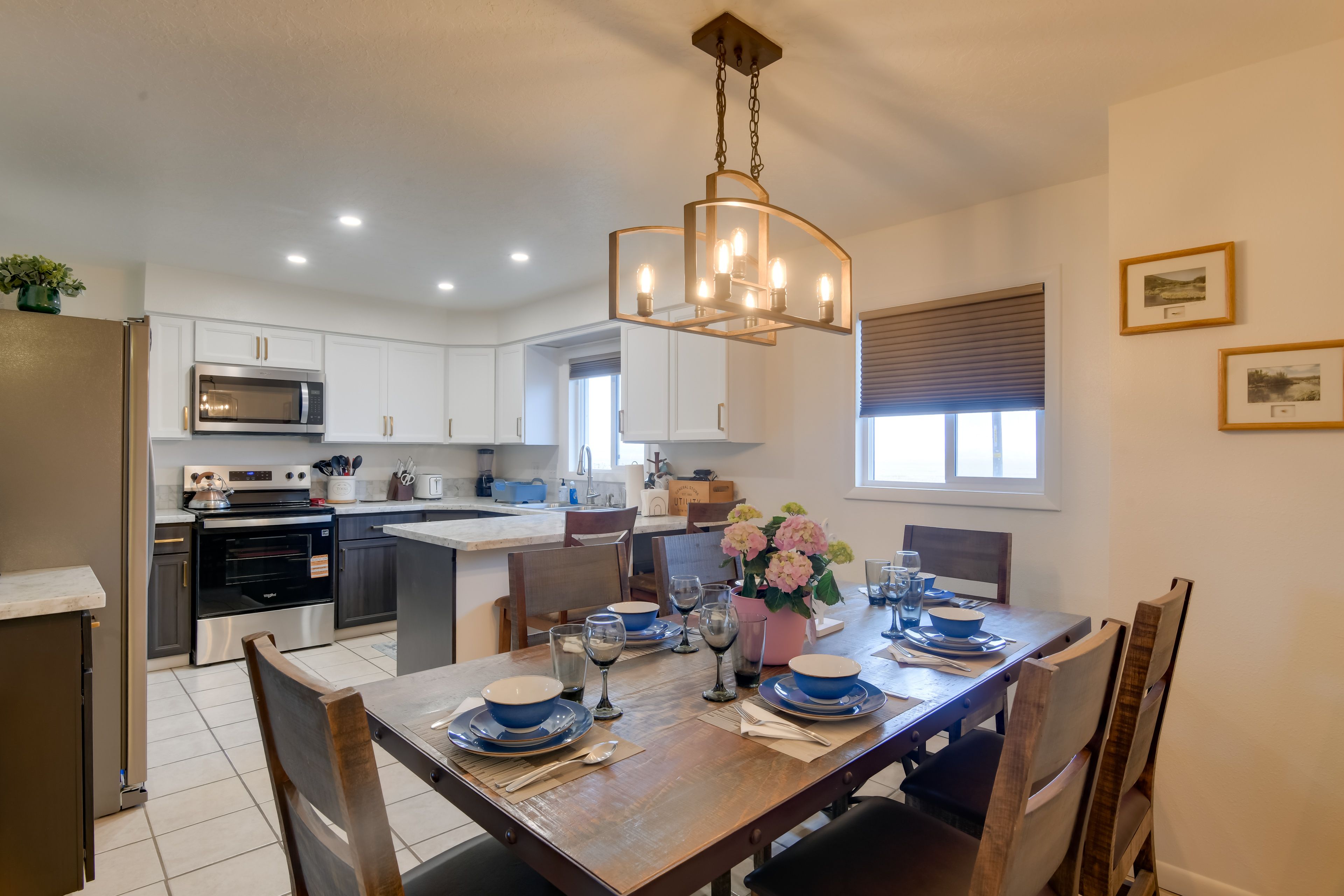 Dining & Kitchen Area | Updated Appliances | Central Heating