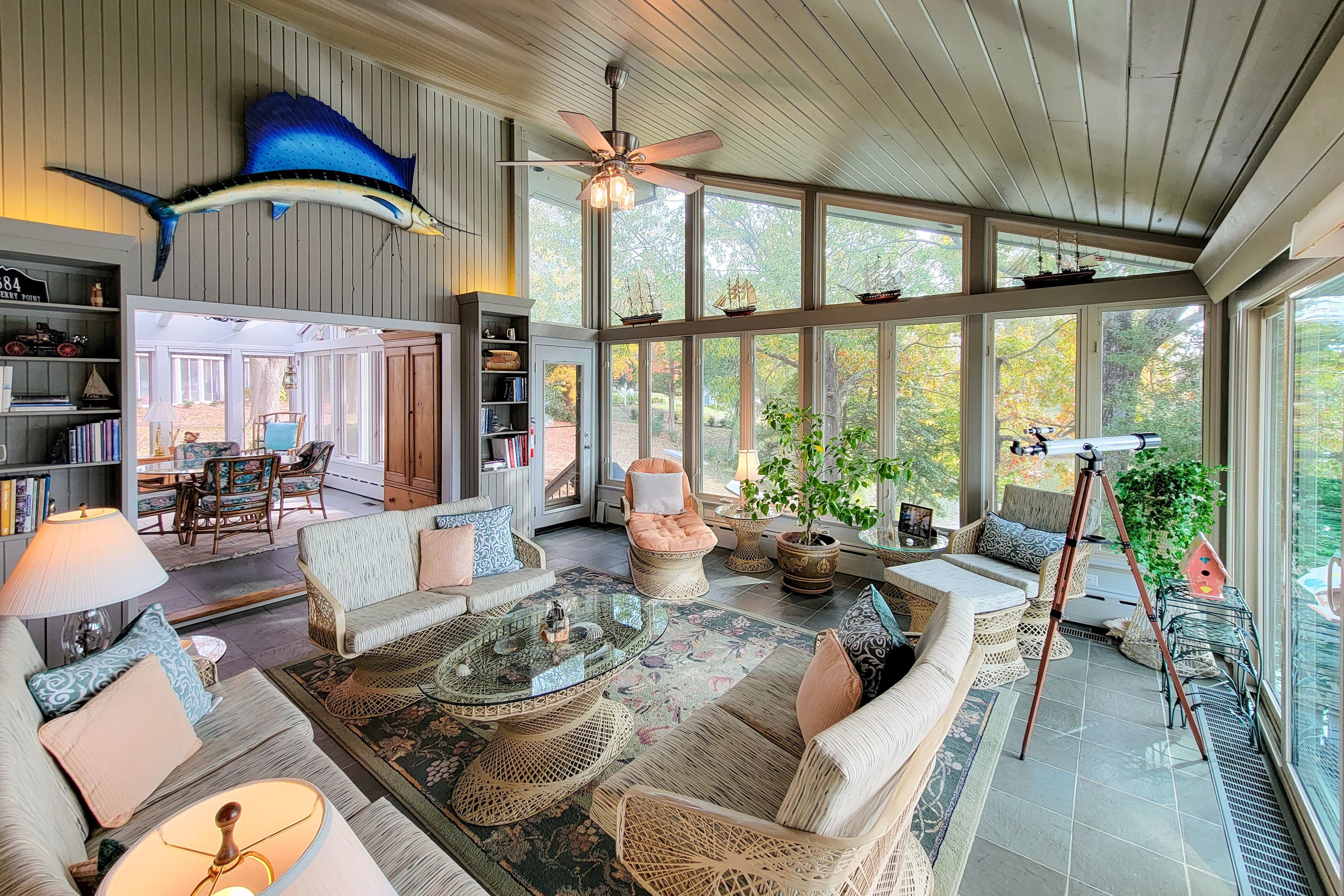 All-Season Enclosed Sunroom w/ Water Views | 1st Floor