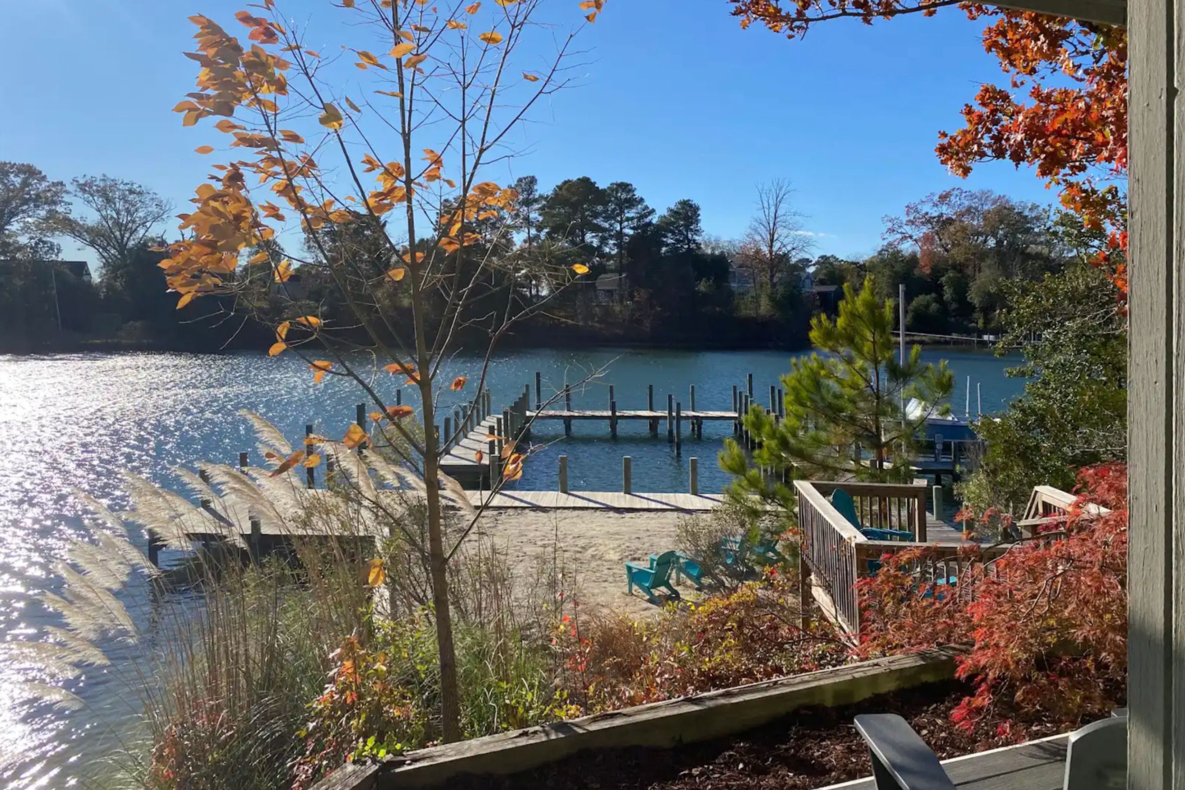 Expansive Balcony Waterfront w/ Beach & Dock Views