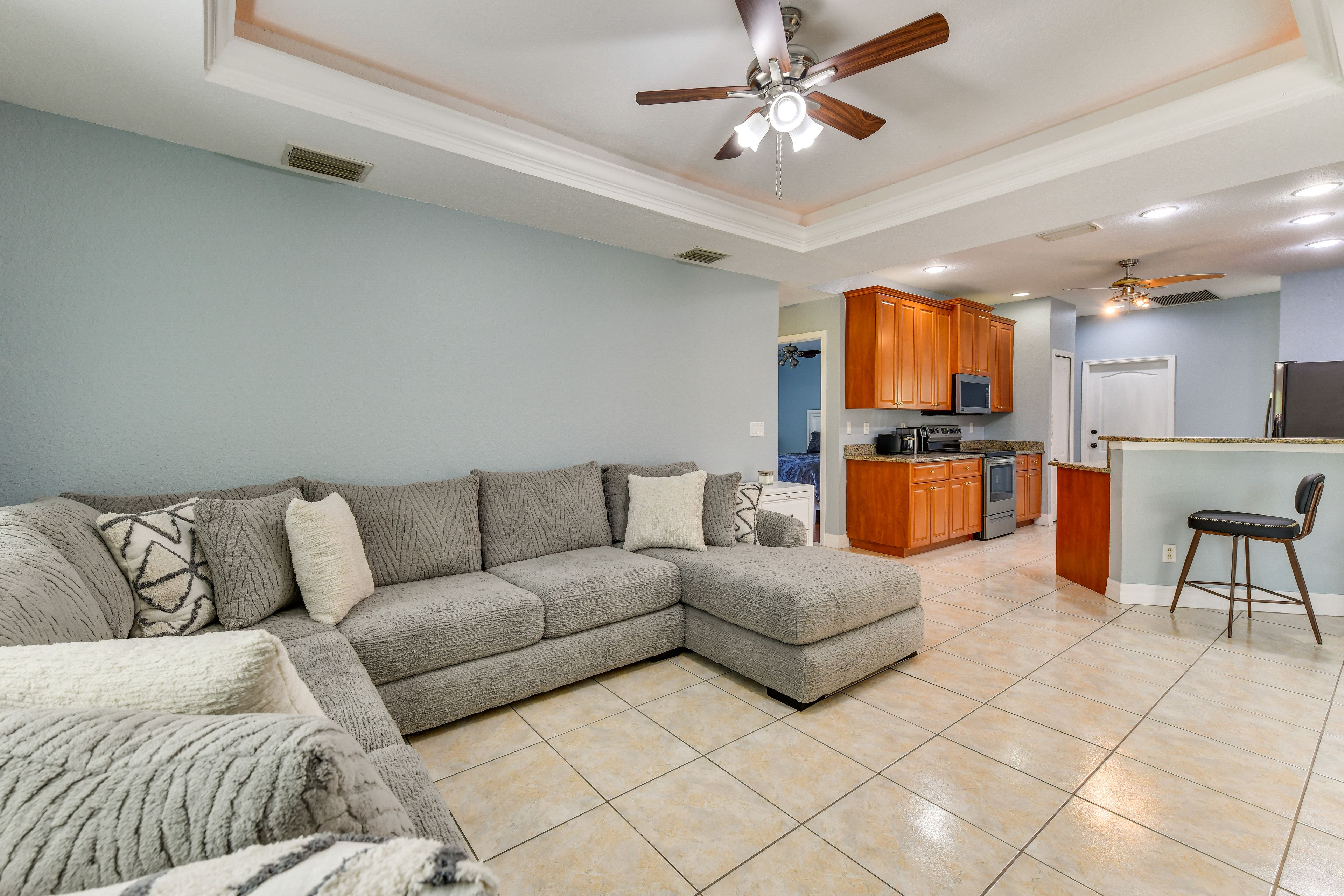 North Port Vacation Rental | 3BR | 2BA | 1,900 Sq Ft | Threshold Step to Enter