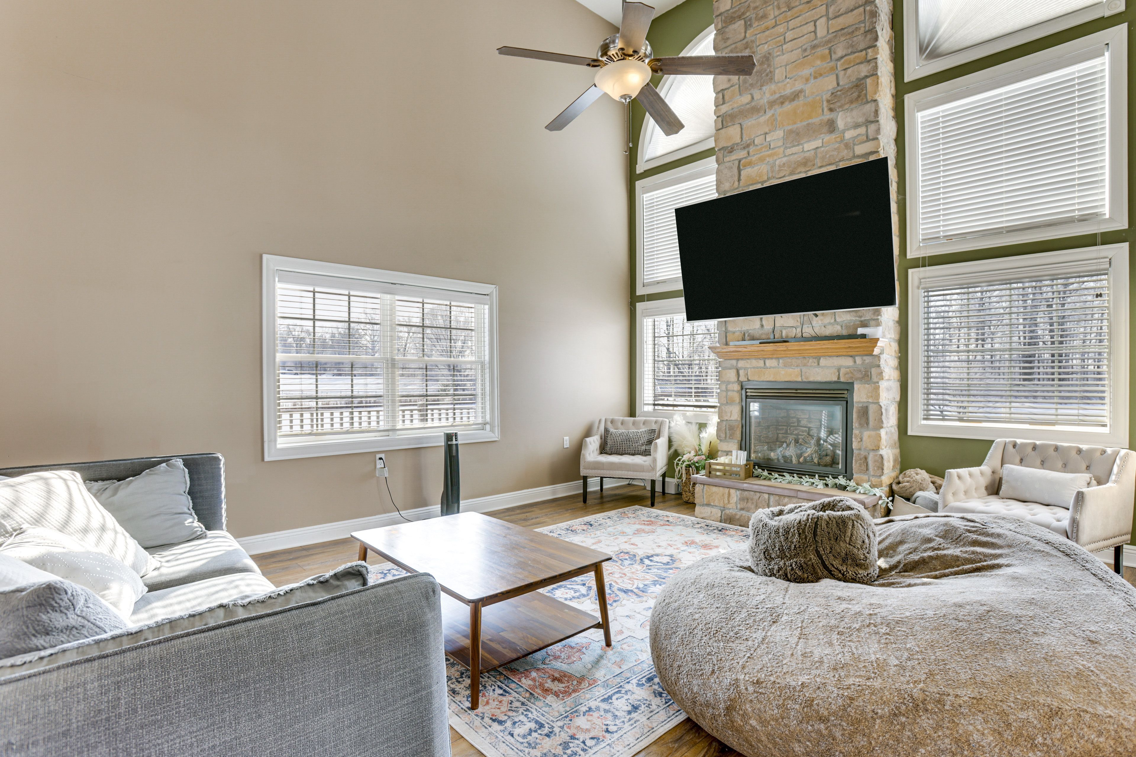 Living Room | Smart TV | Fireplace | King Sleeper Sofa | 1st Floor