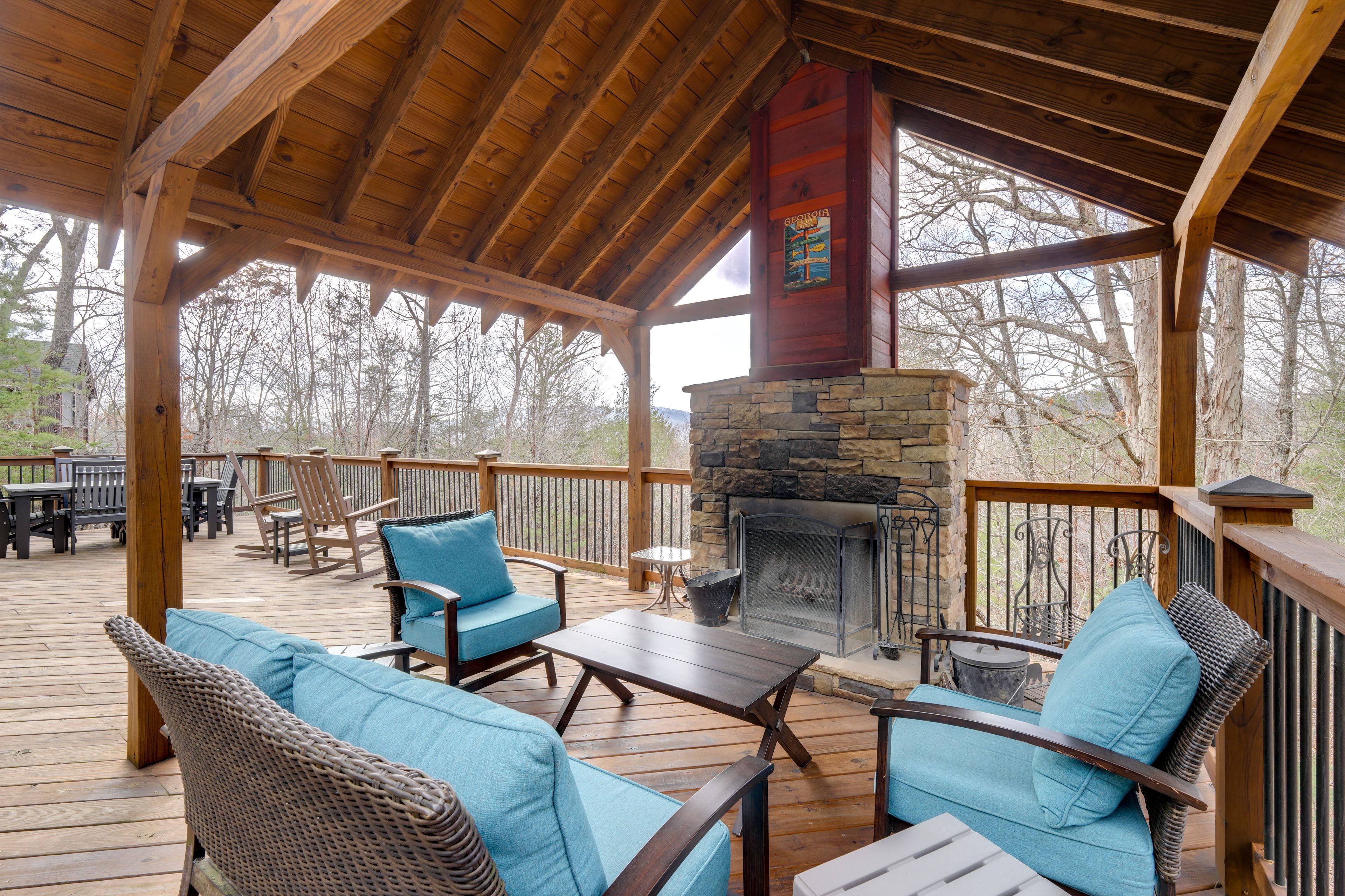 Upper Deck | Outdoor Fireplace | Mountain Views