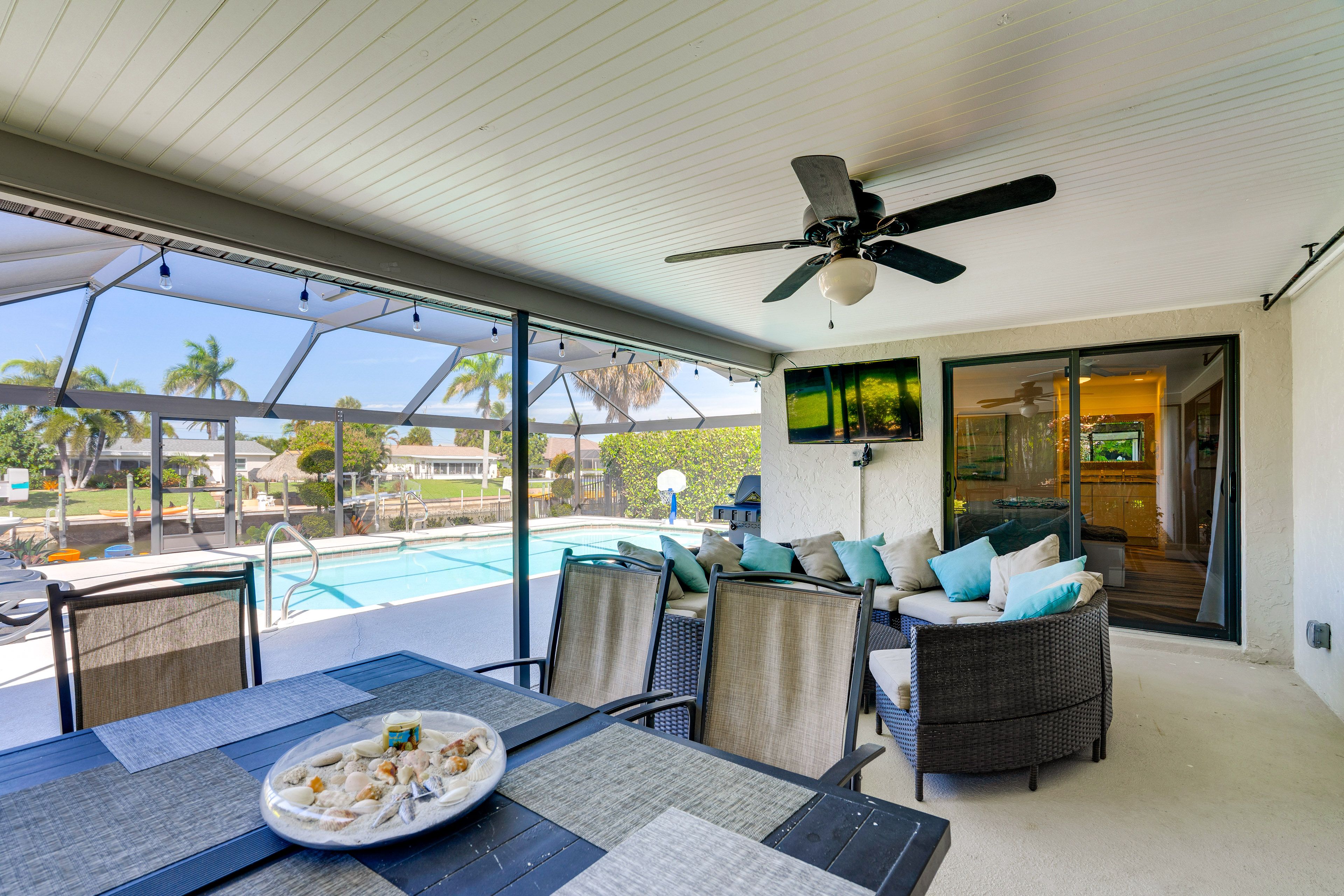 Furnished Lanai | Dining Area | Gas Grill