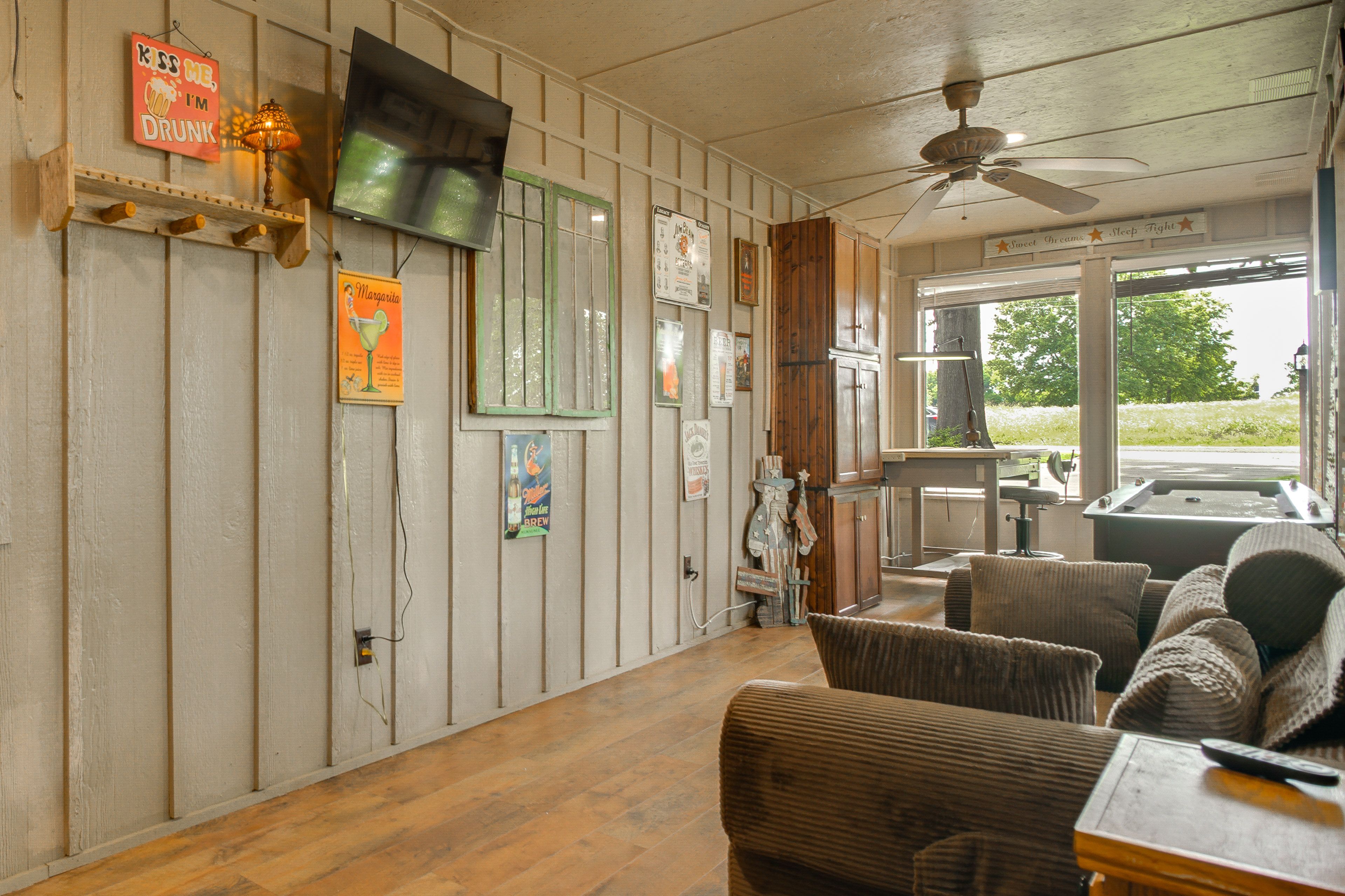 Lake House | Game Room | Sleeper Sofa (2 Twin Foam Mattresses)
