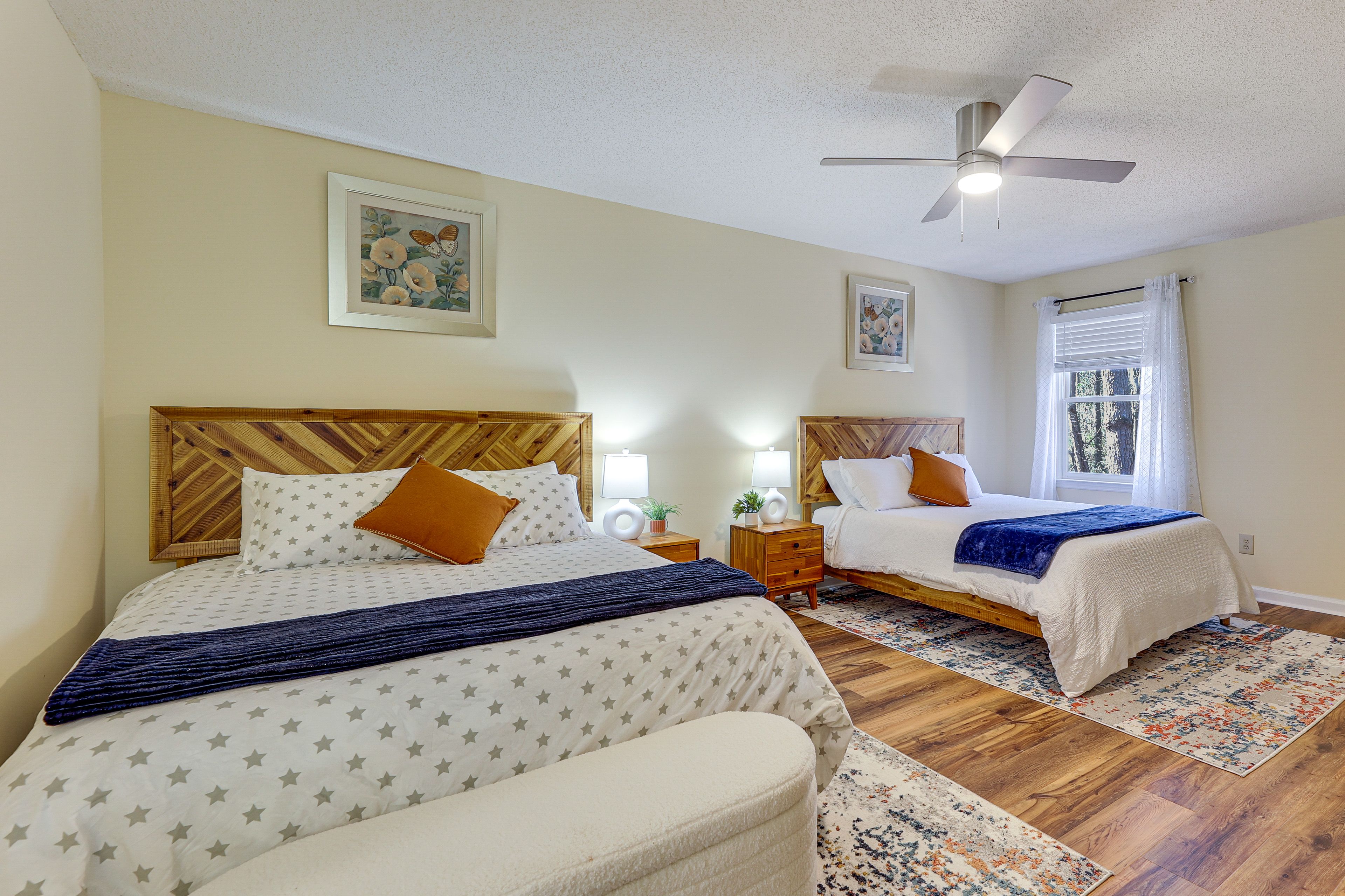 Bedroom 1 | 2 Queen Beds | Linens Provided | 2nd Floor