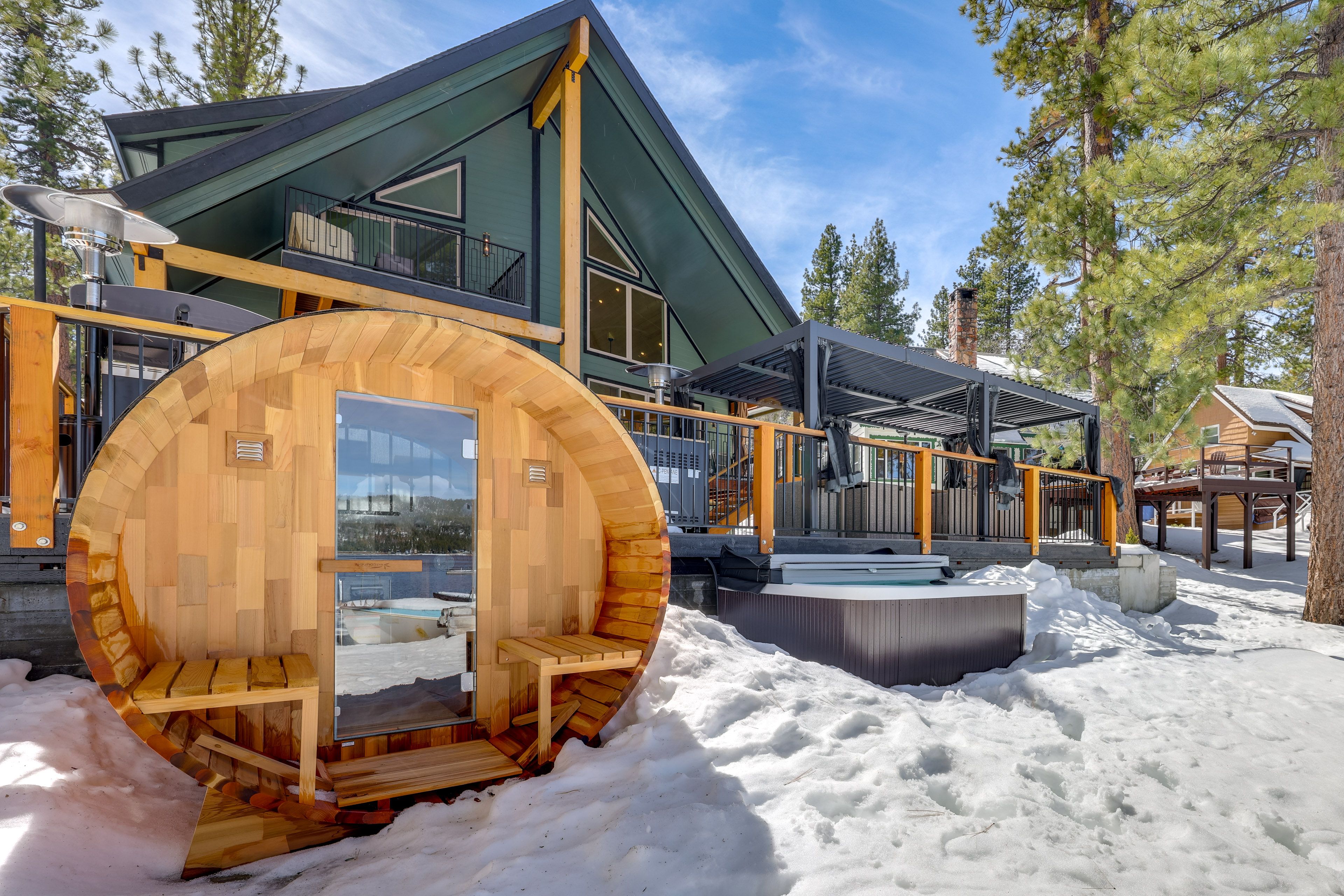 Back Exterior | Barrel Sauna | Hot Tub