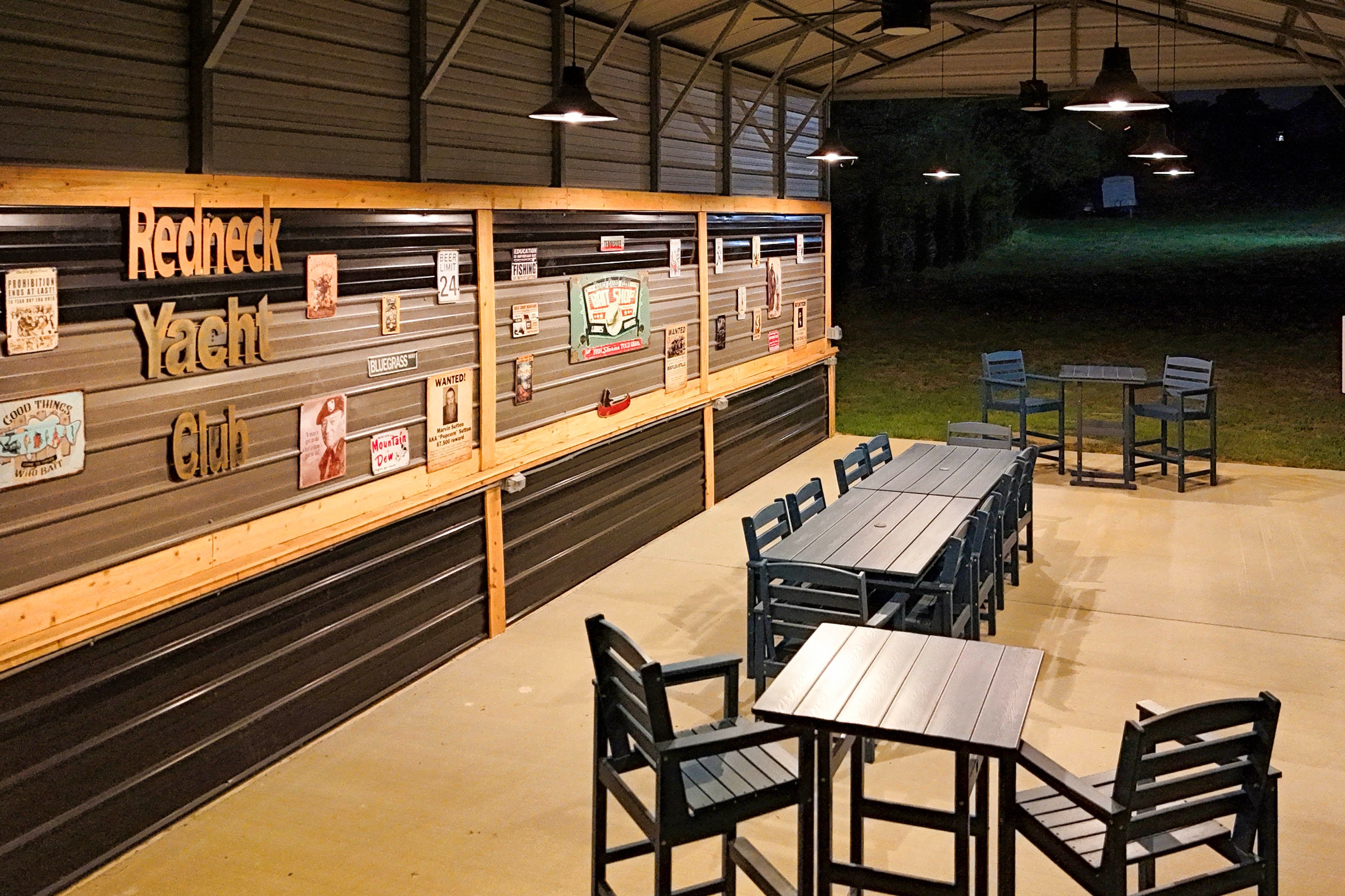 Waterside open-air gathering barn w/ electricity