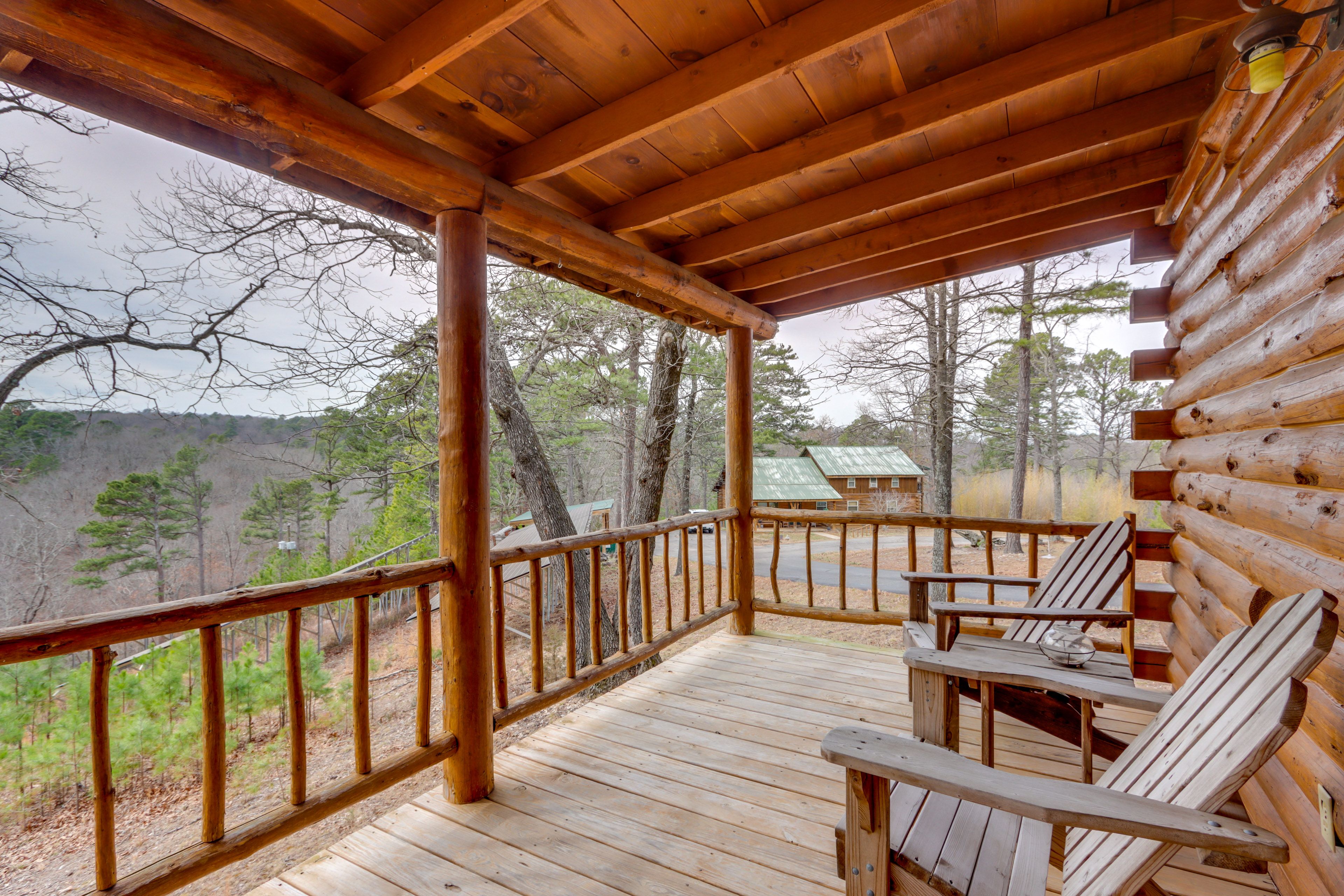 Covered Deck w/ Forested & Mountain Views