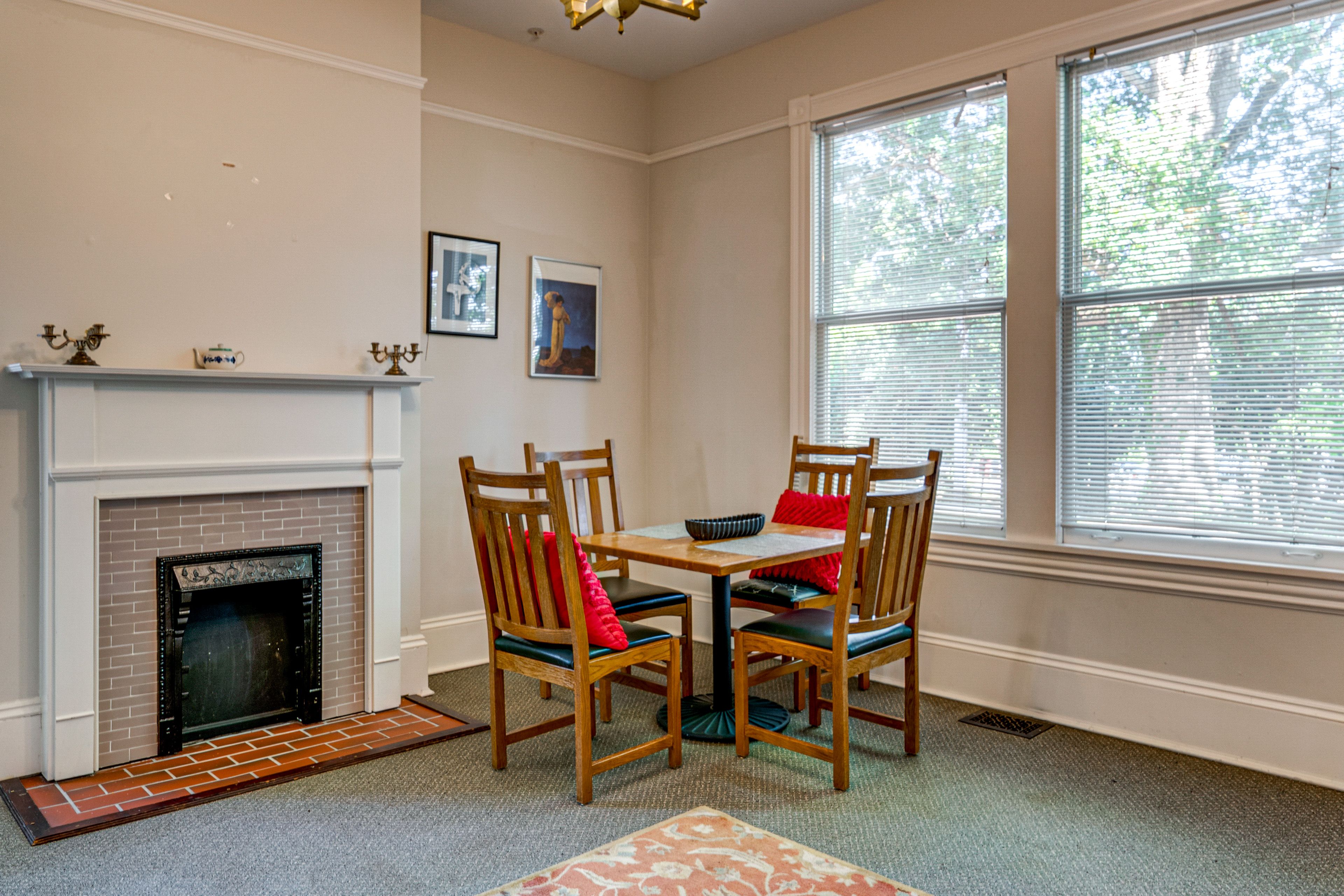 Dining Nook | Decorative Fireplace | 1st Floor
