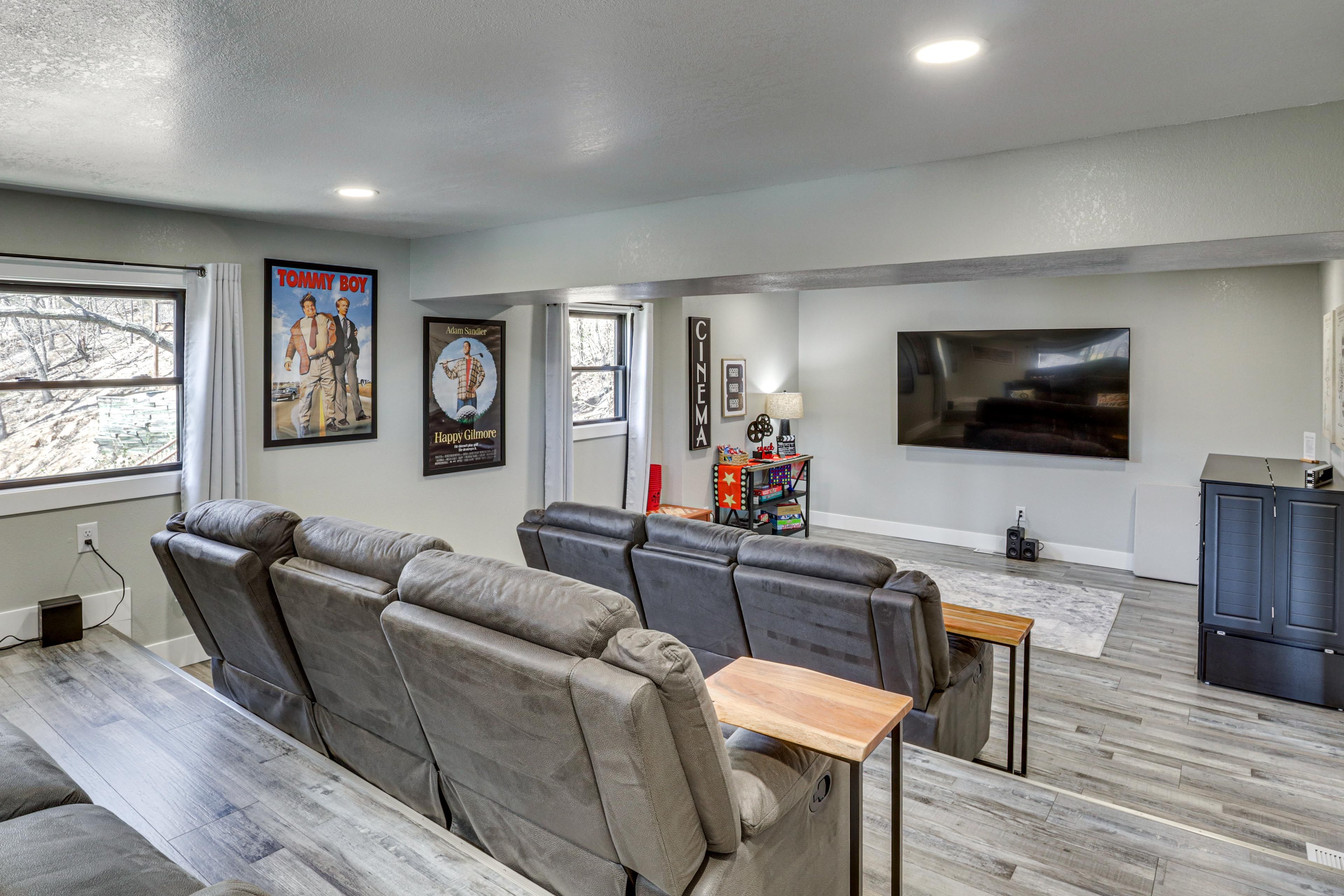 Theater Room | Recliner Seating | Queen Murphy Bed