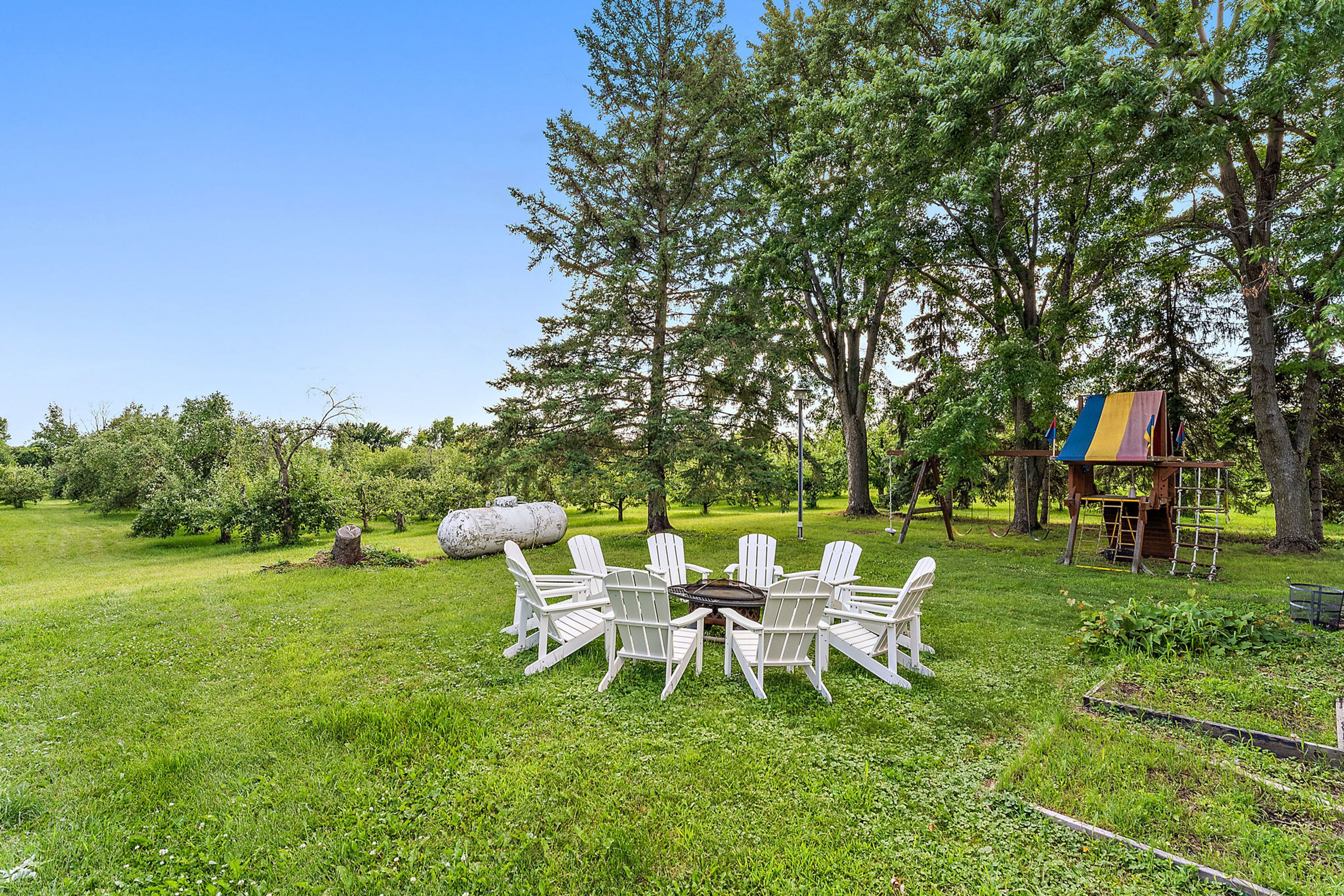 Fire Pit | Swing Set | Private Yard | Orchard Views