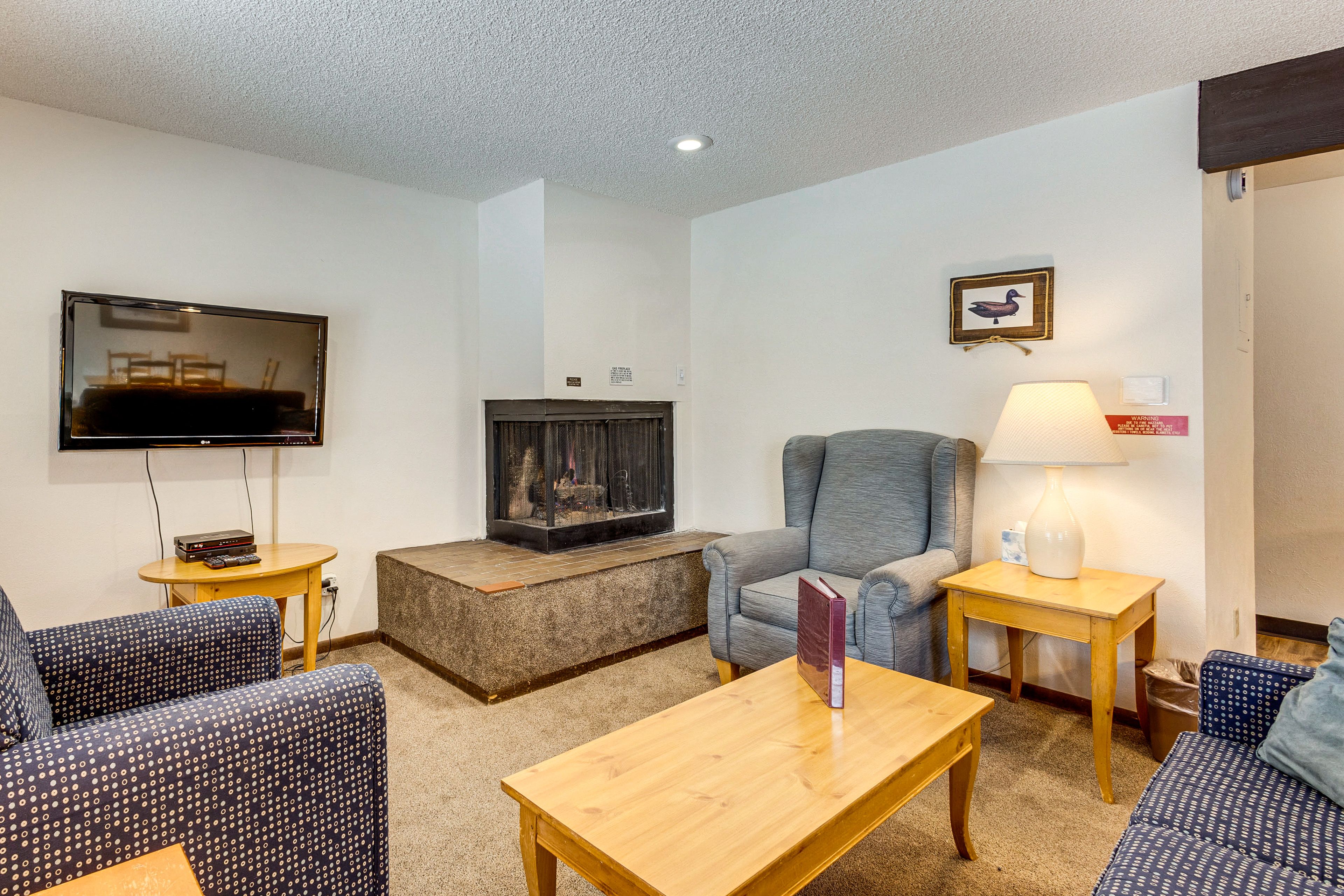 Living Room | Gas Fireplace | Smart TV