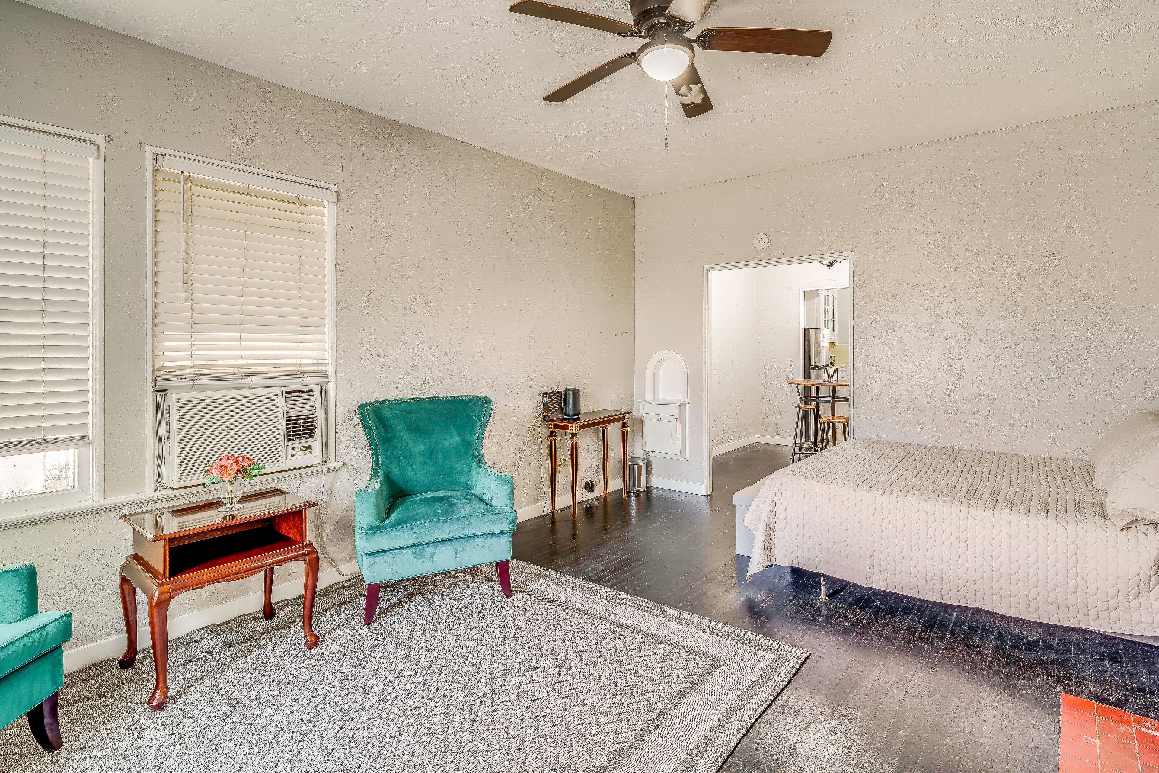 Studio | Sleeping & Living Space | Queen Bed