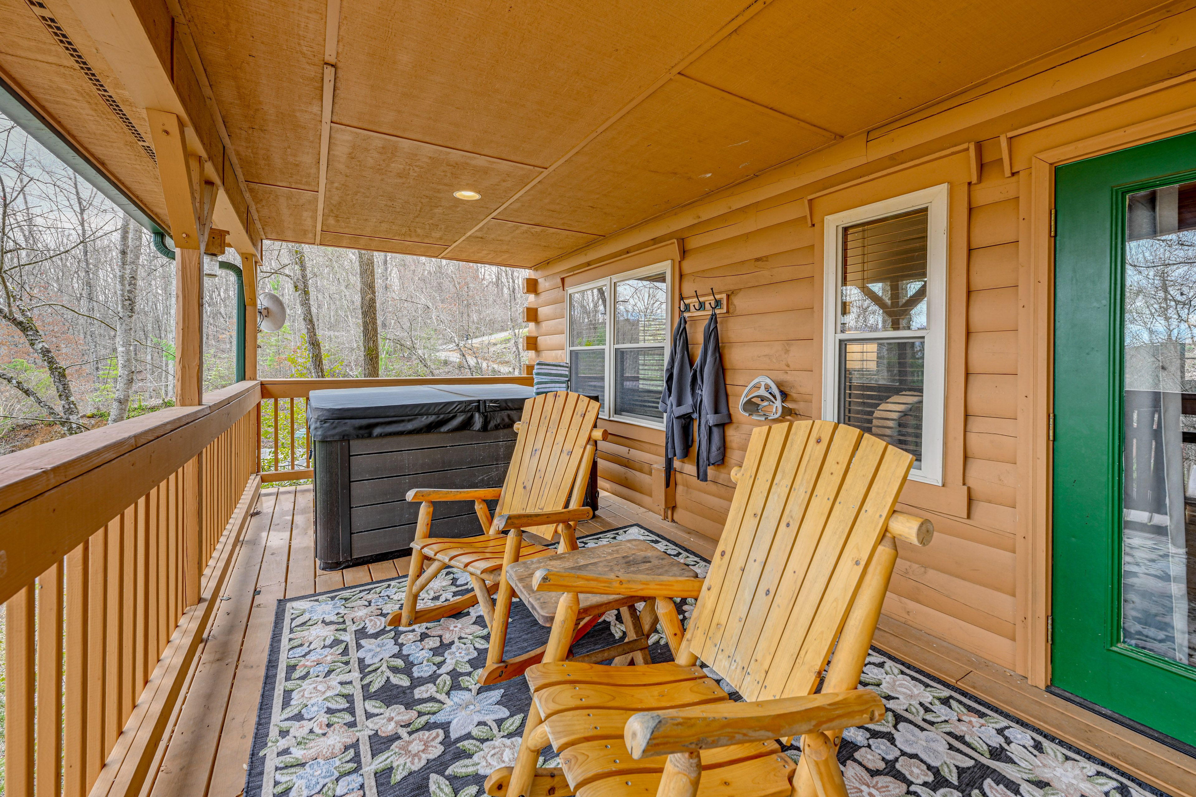 Private Porch | Hot Tub | Outdoor Seating