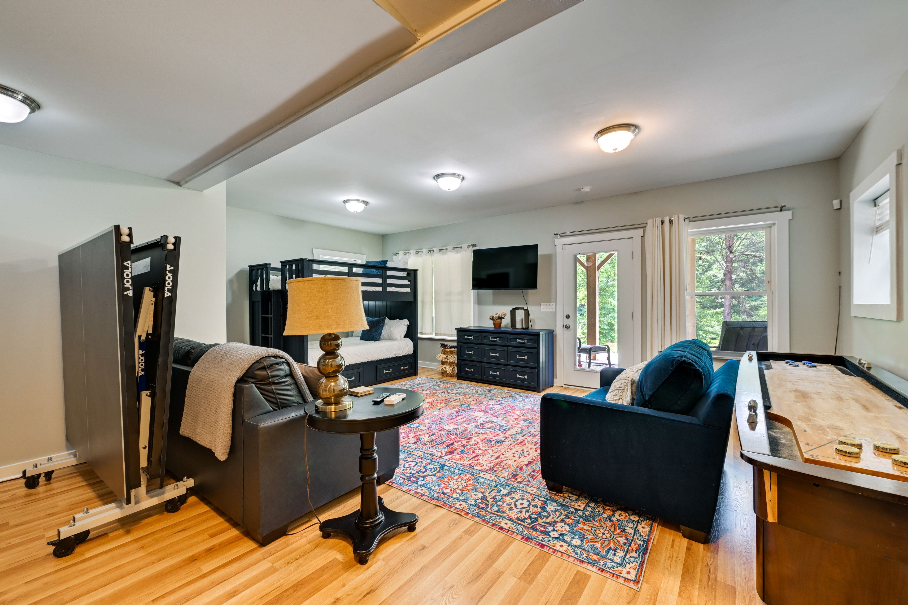 Game Room | Full Bunk Bed | Queen & Twin Sleeper Sofas | Lower Level