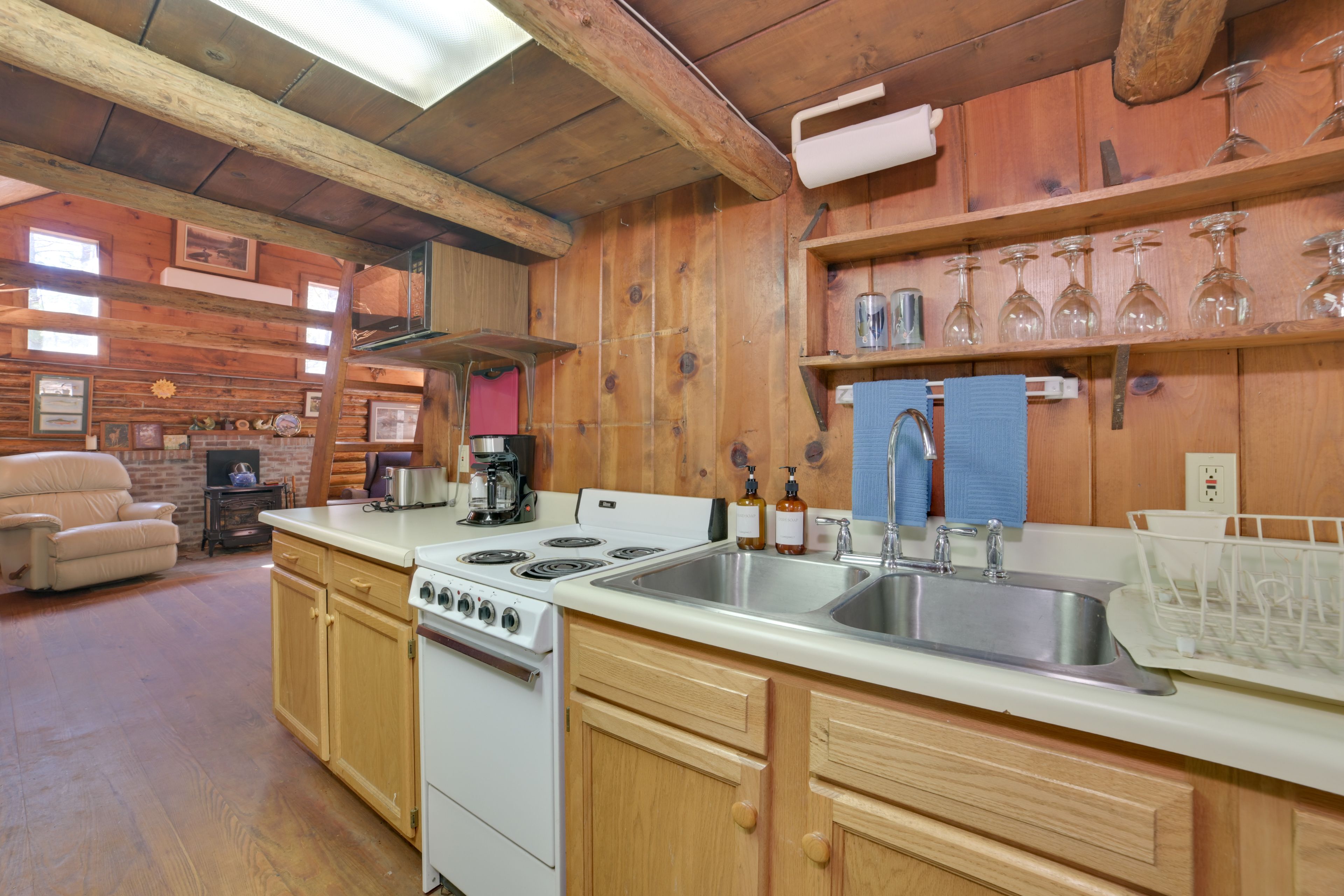 Kitchen | Single-Story Cabin w/ Loft | Mini-Split A/C & Heating Units