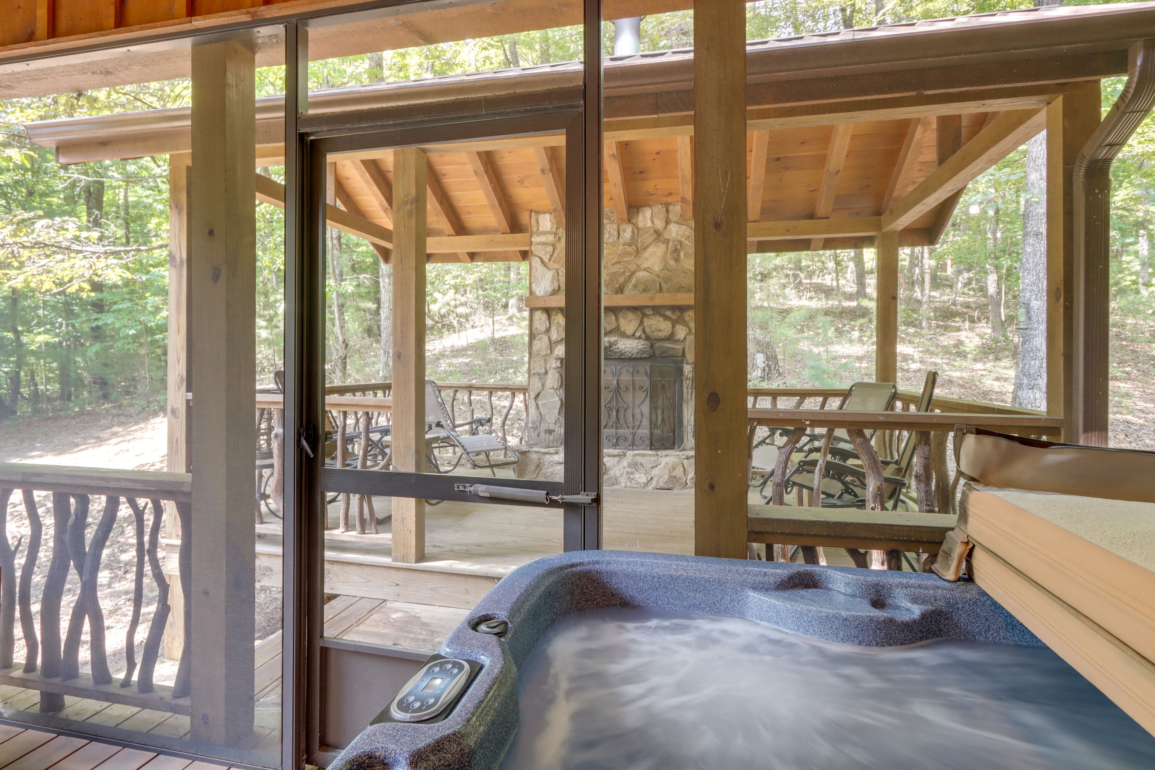 Blue Ridge Vacation Rental | 2BR | 2BA | 1,050 Sq Ft | Hot Tub w/ Fireplace