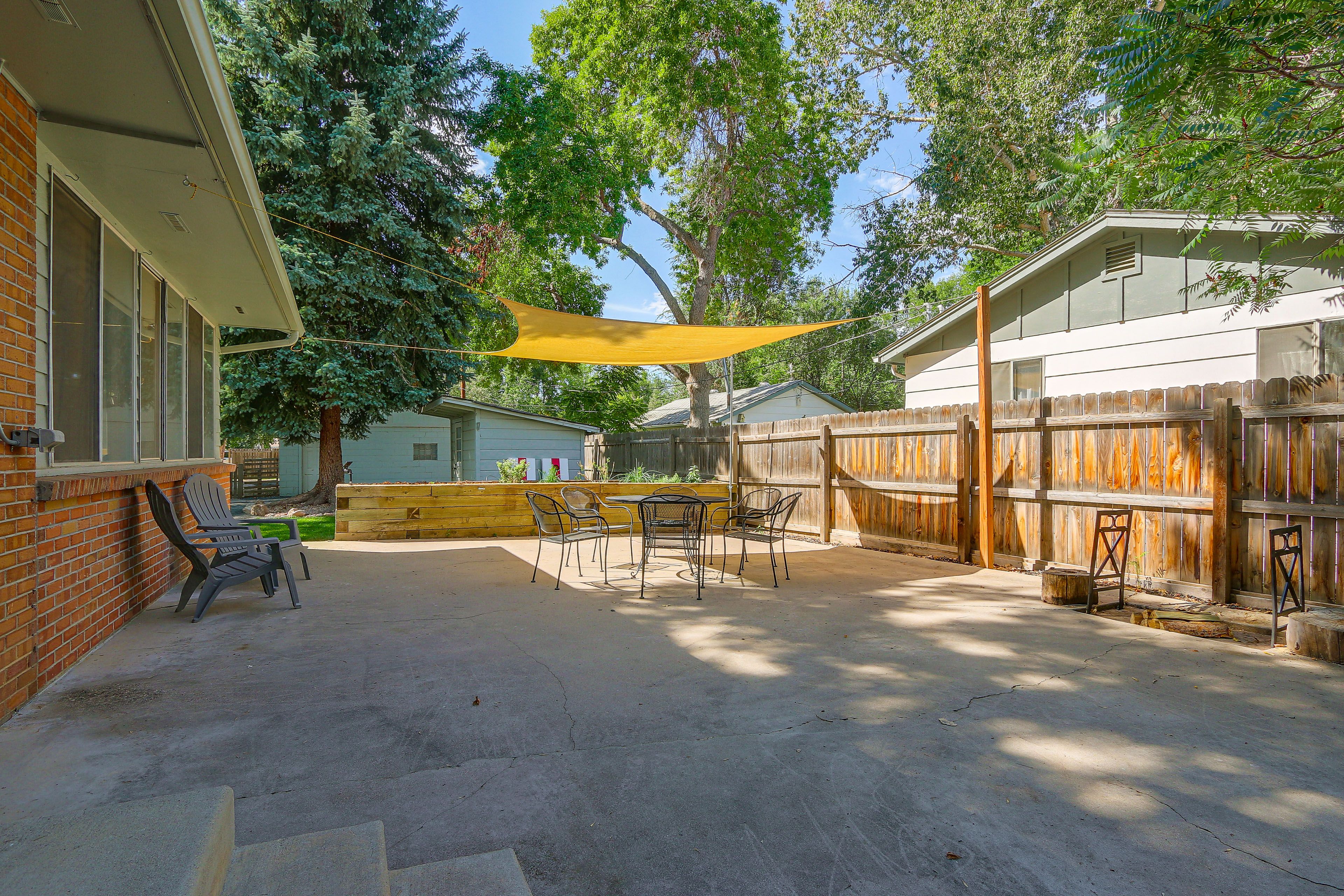 Fenced Backyard | Spacious Patio | Propane Fire Pit
