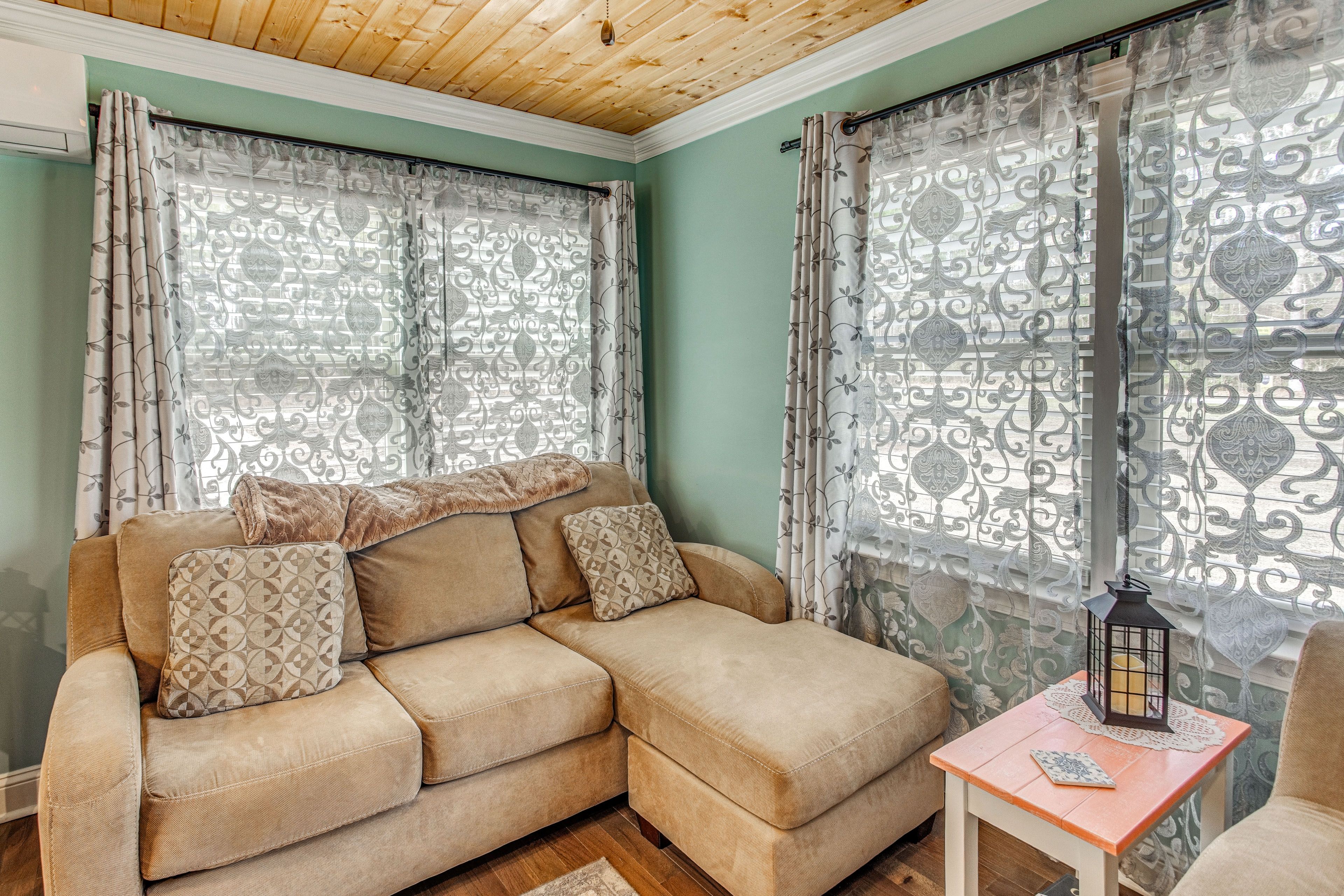 Living Room | Queen Sleeper Sofa | Mini-Split A/C & Heating Units