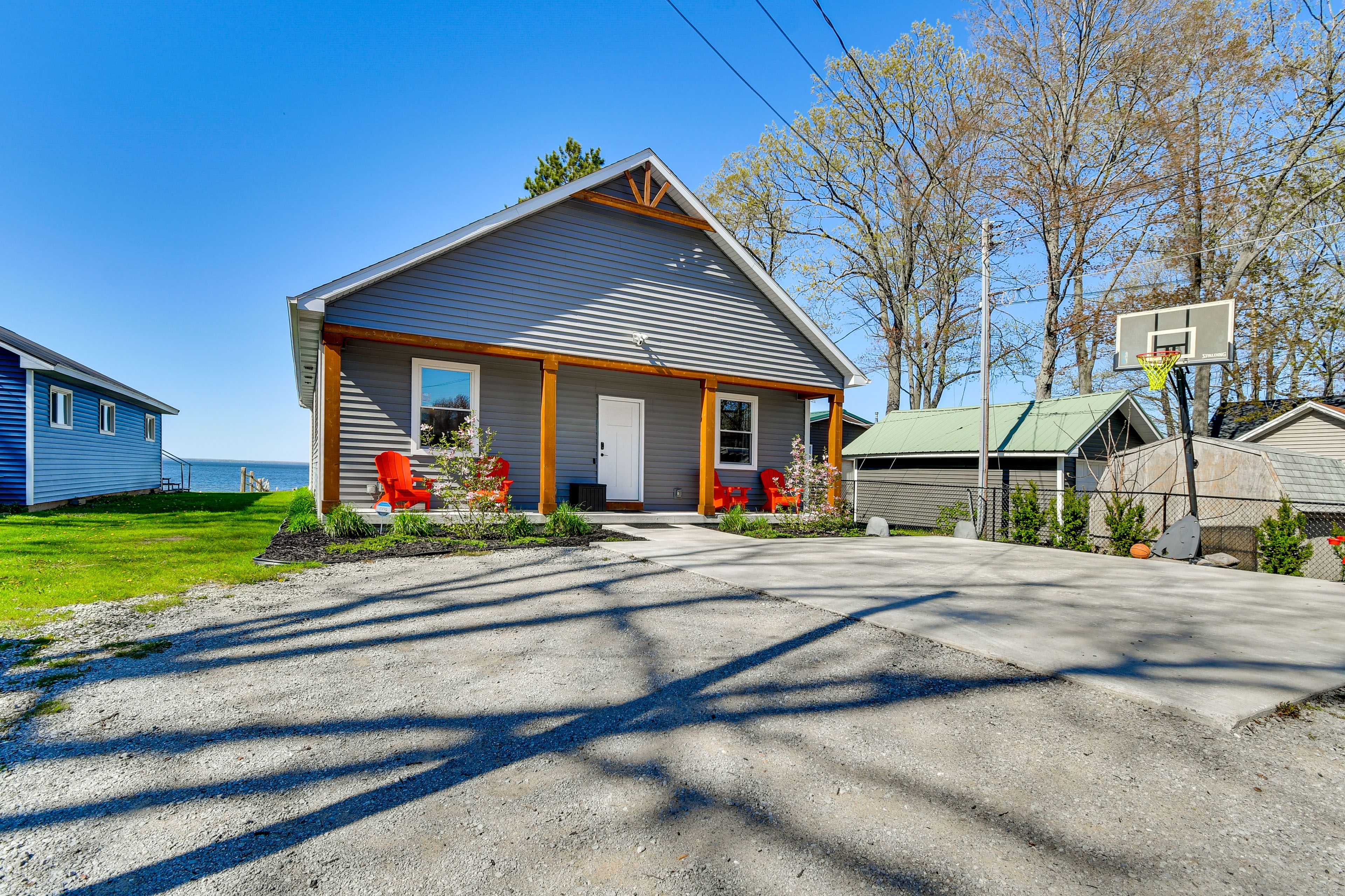 Property Exterior | Lake Access | Basketball Hoop | Wood-Burning Fire Pit