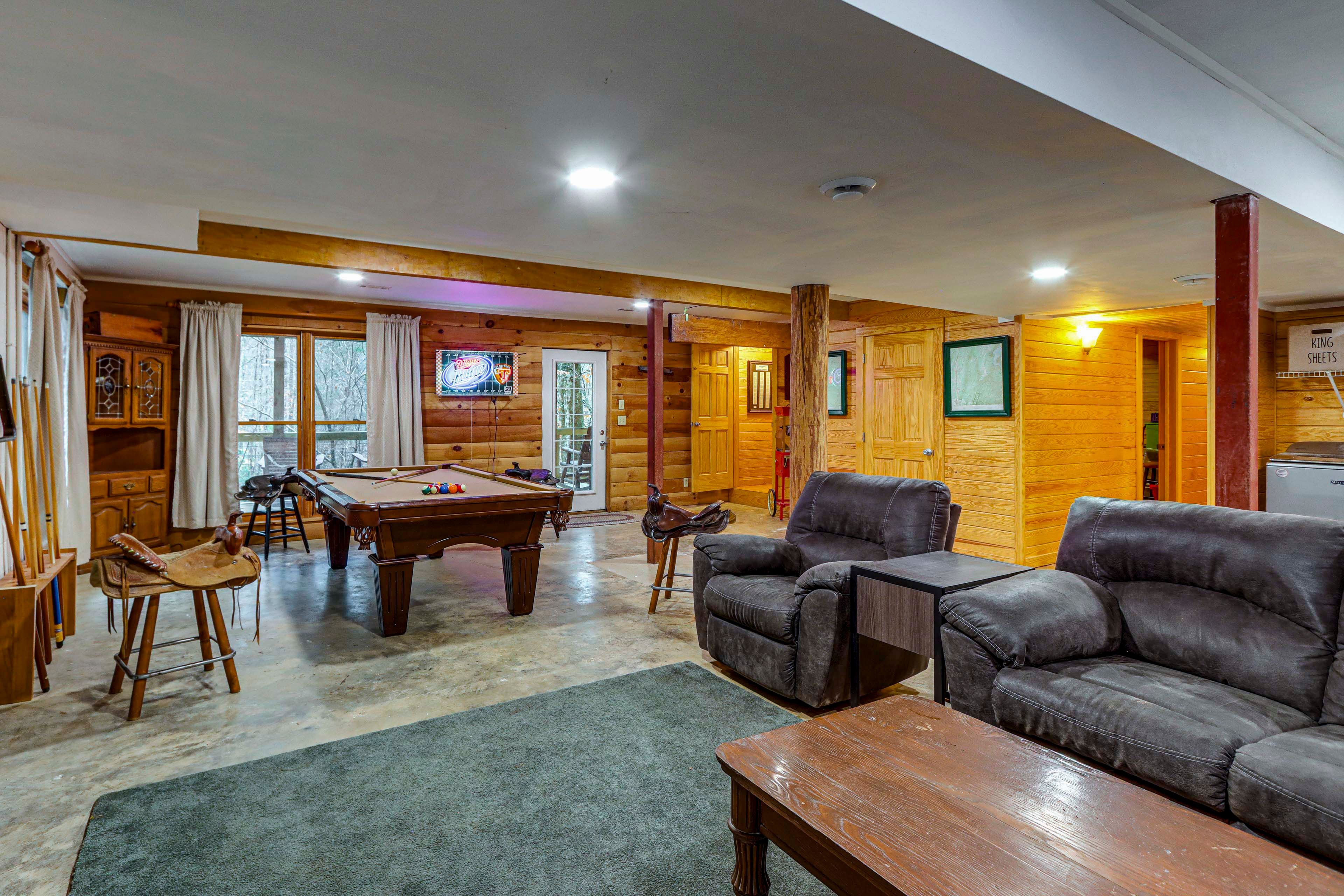 Property Interior | Pool Table | Smart TV | 3-Story Cabin