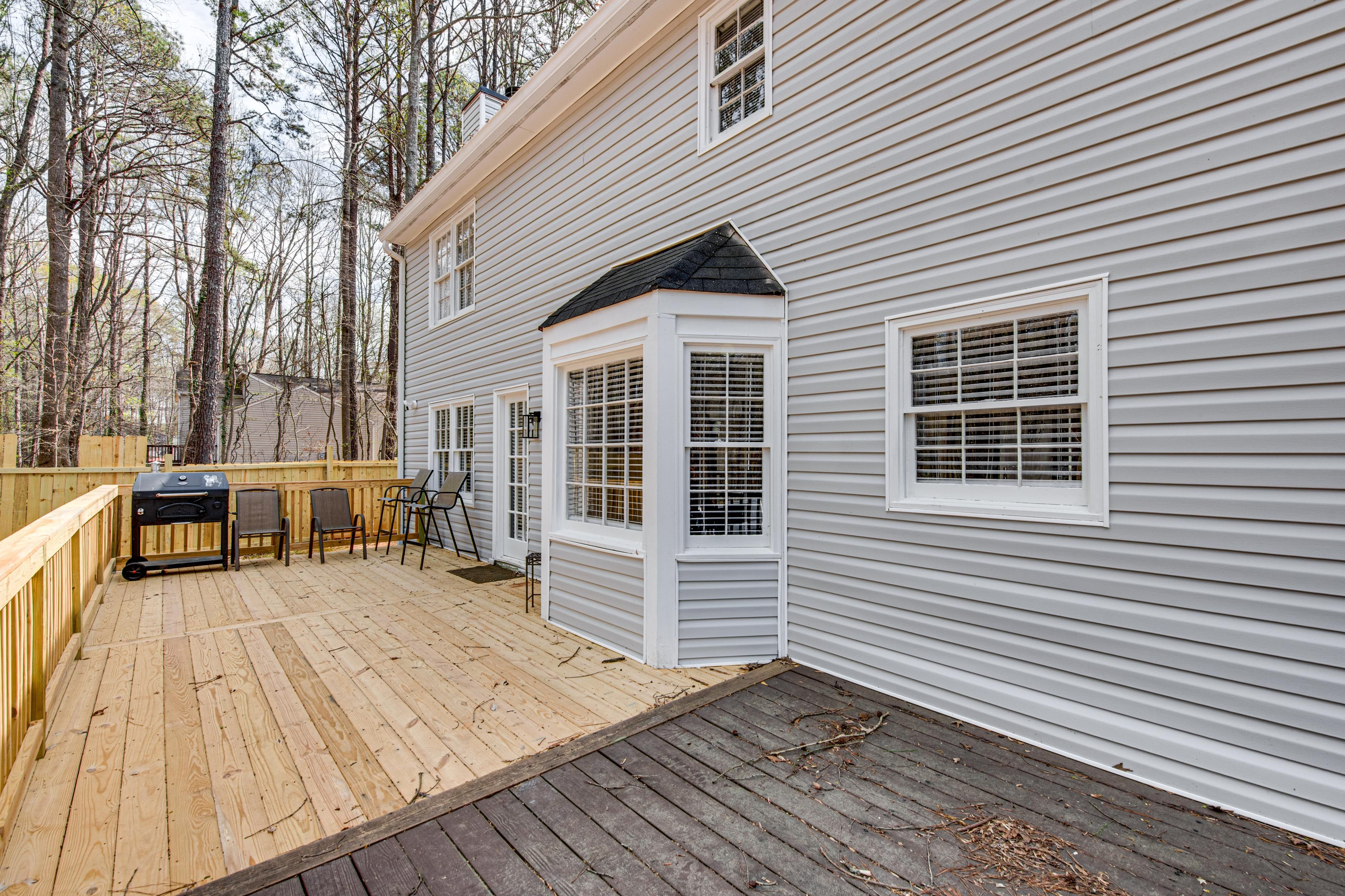 Deck w/ Seating | Spacious Yard