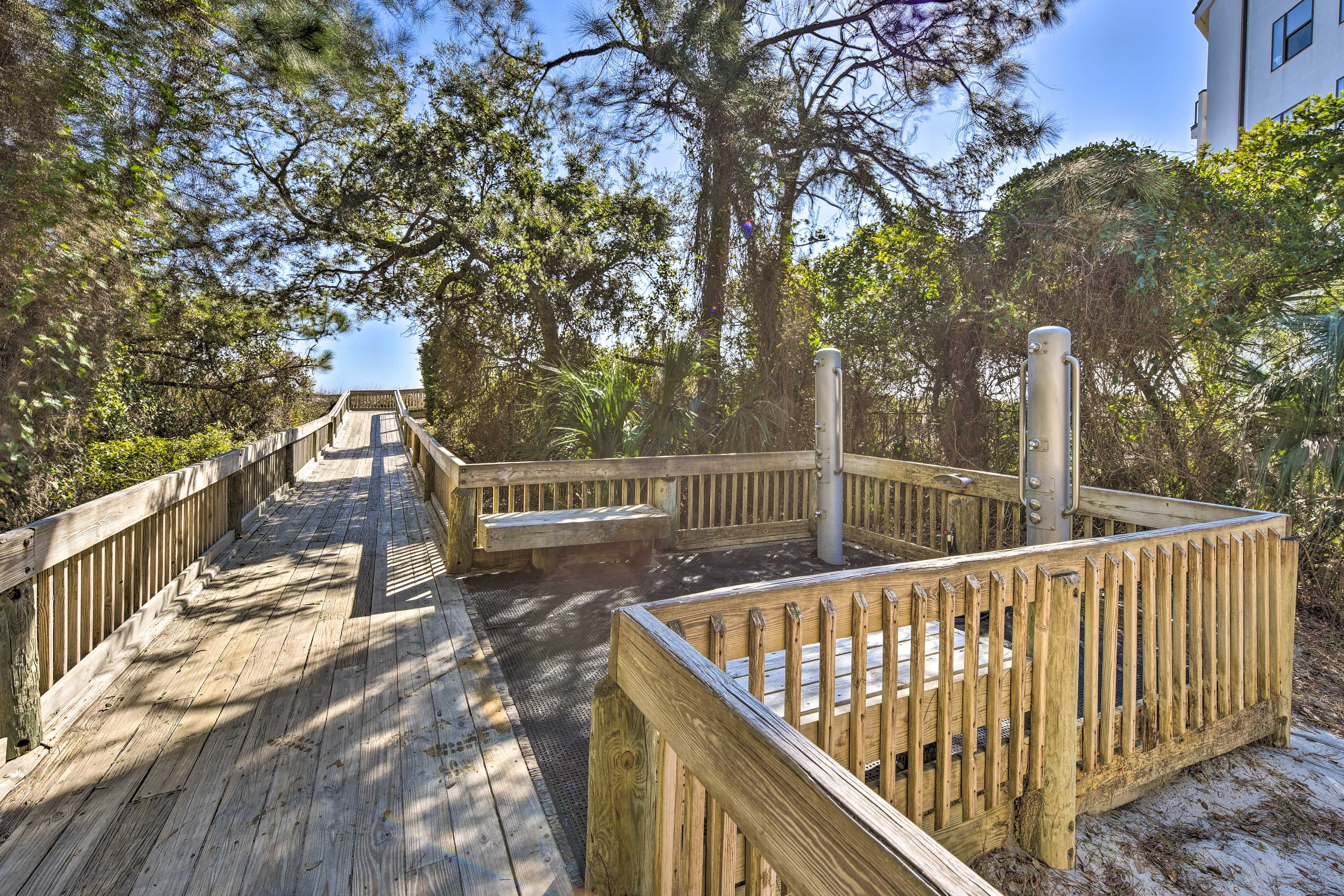 Boardwalk to Beach | Outdoor Showers