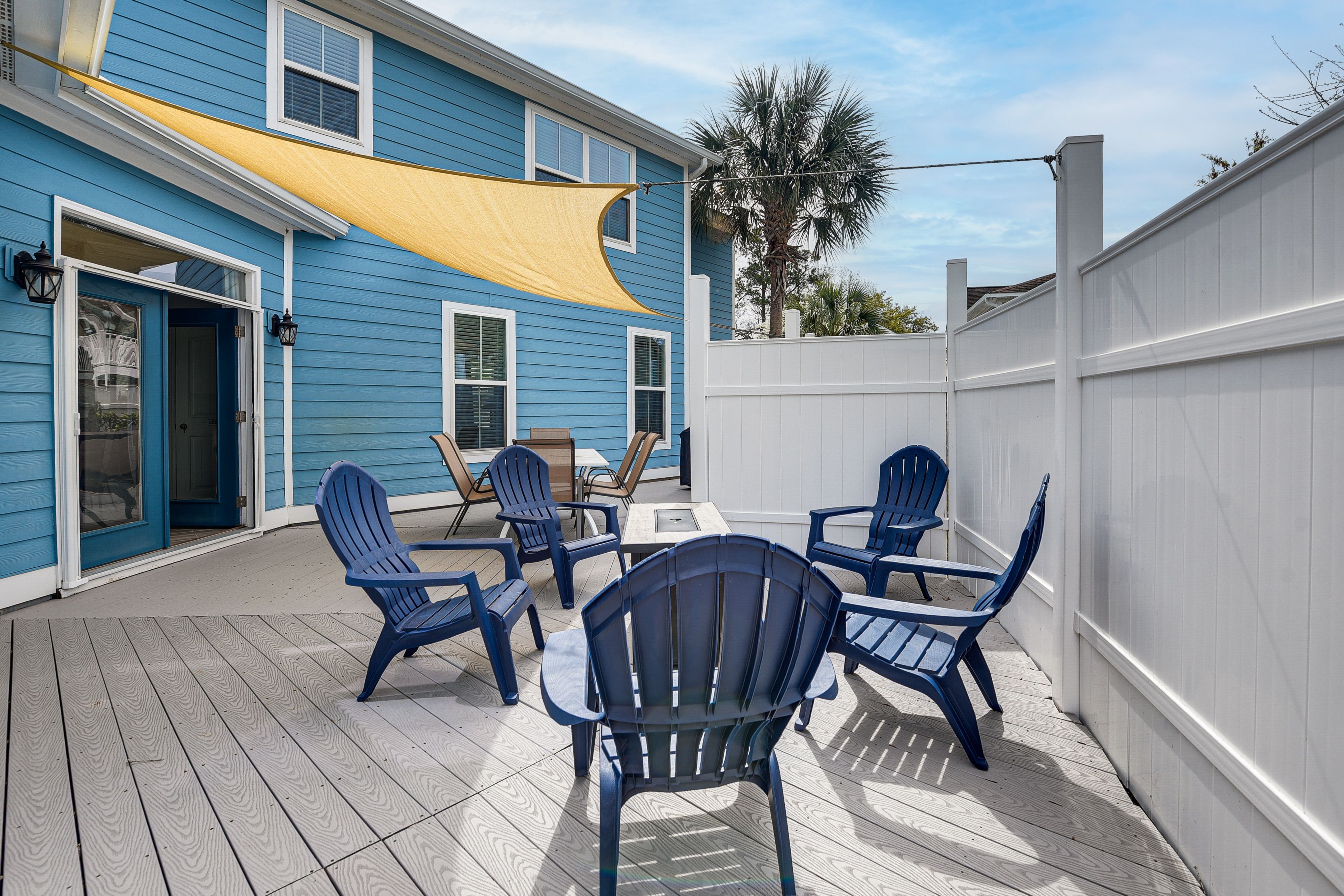 Exterior | Furnished Deck | 2-Story Home