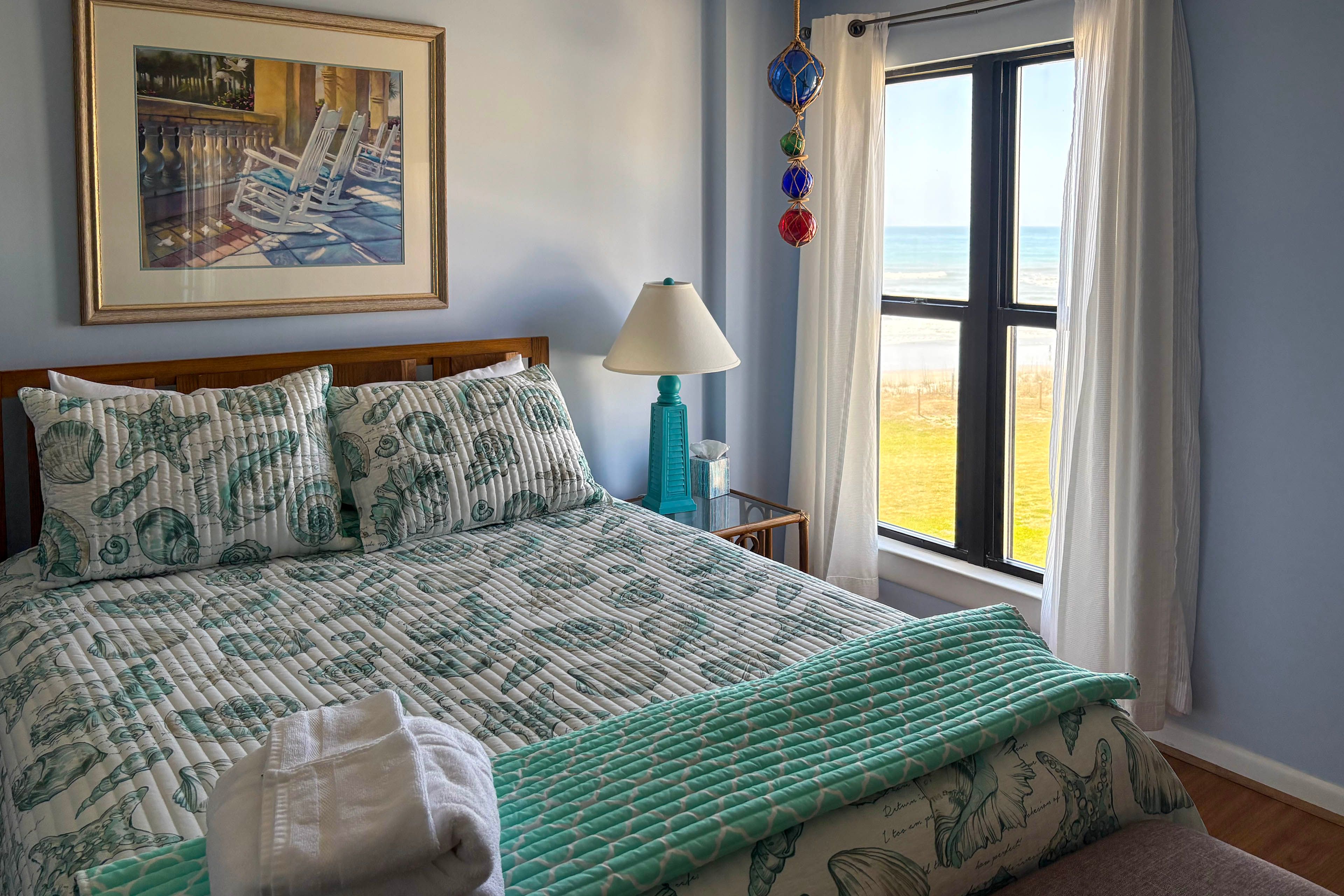 Bedroom 1 | Queen Bed | Ocean Views