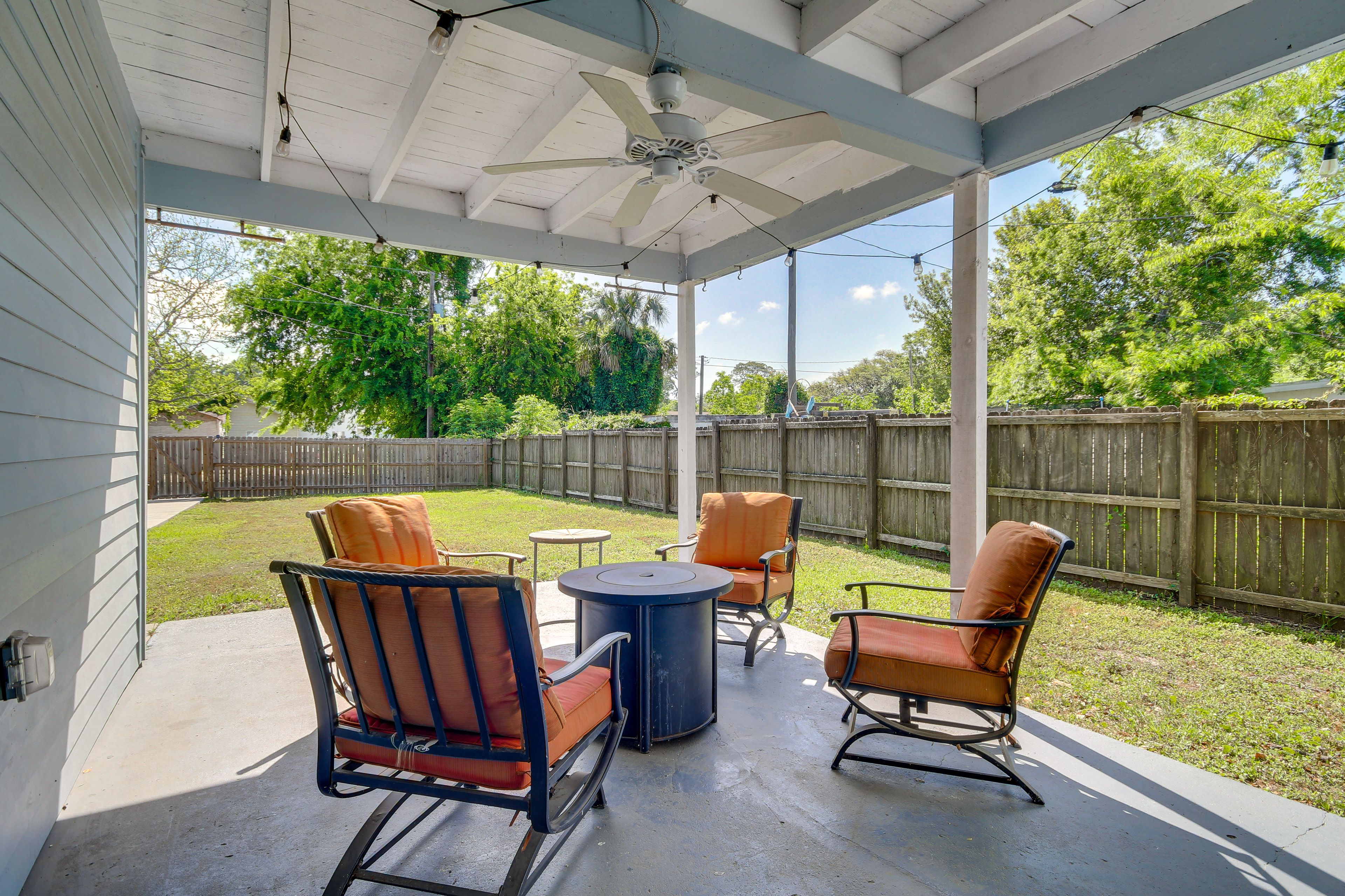 Covered Patio | Gas Grill | Gas Fire Pit | Yard Games | Fenced Yard