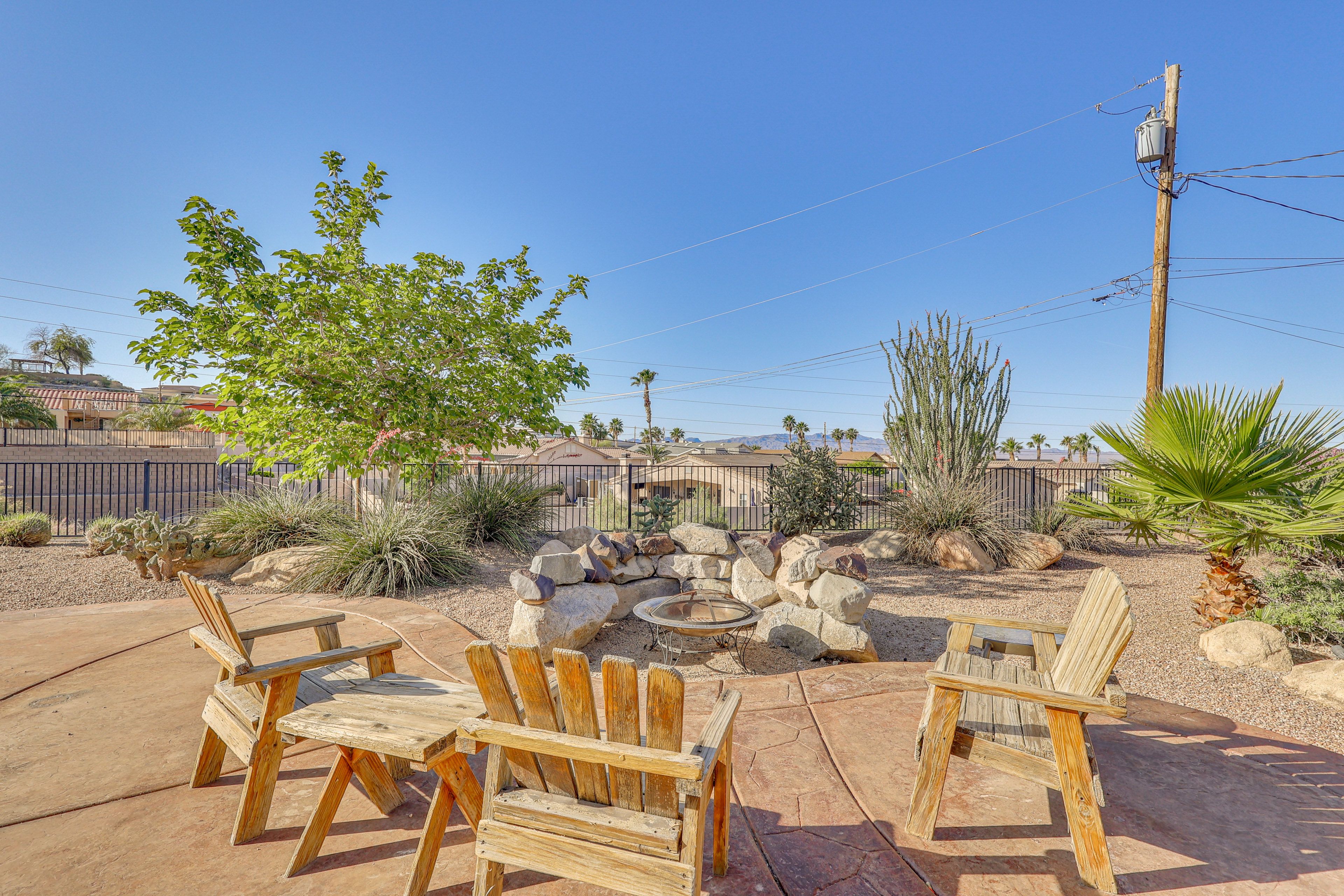 Fenced Backyard | Fire Pit | Mountain & City Views