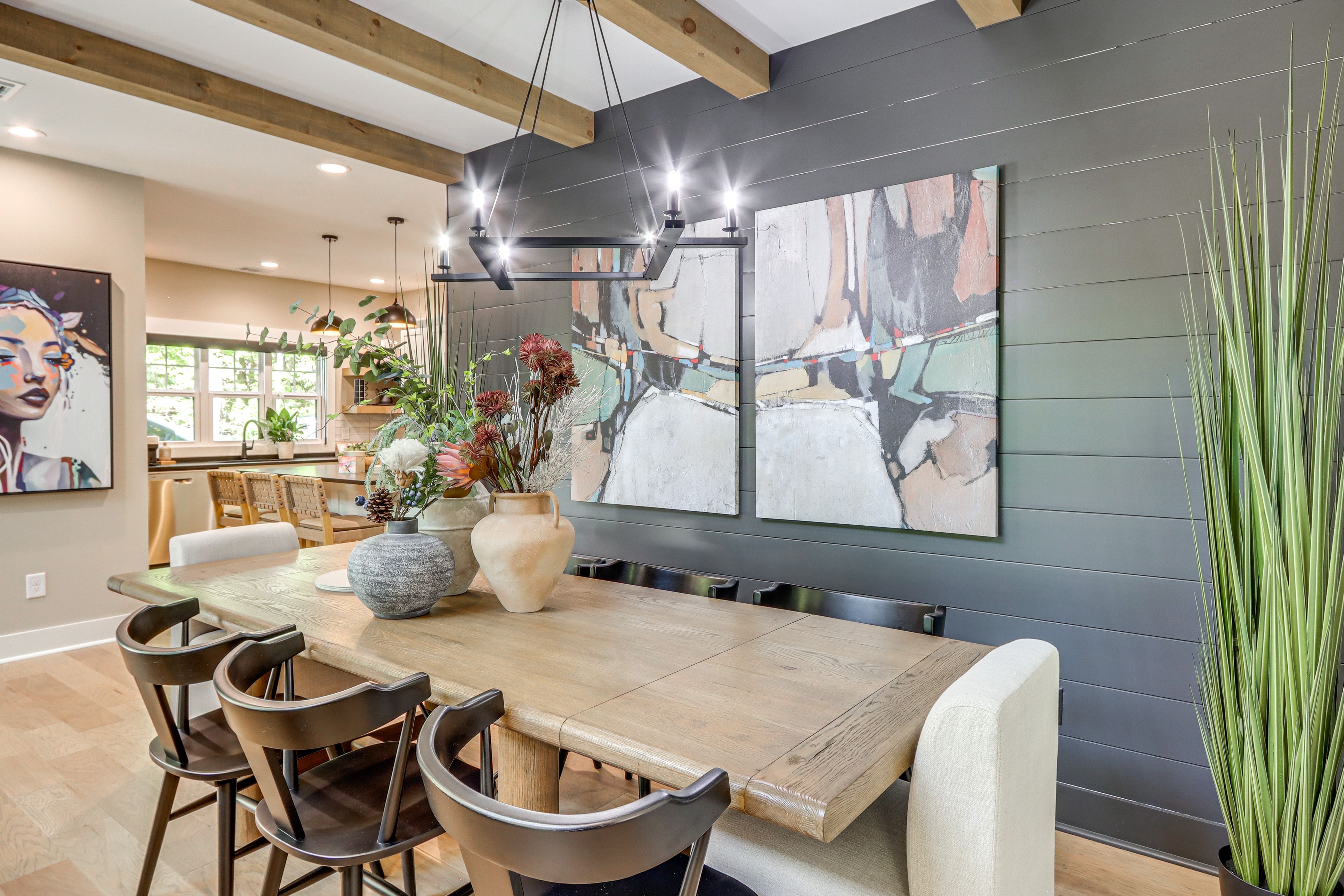 Dining Area | Open Interior | Central Heating & A/C