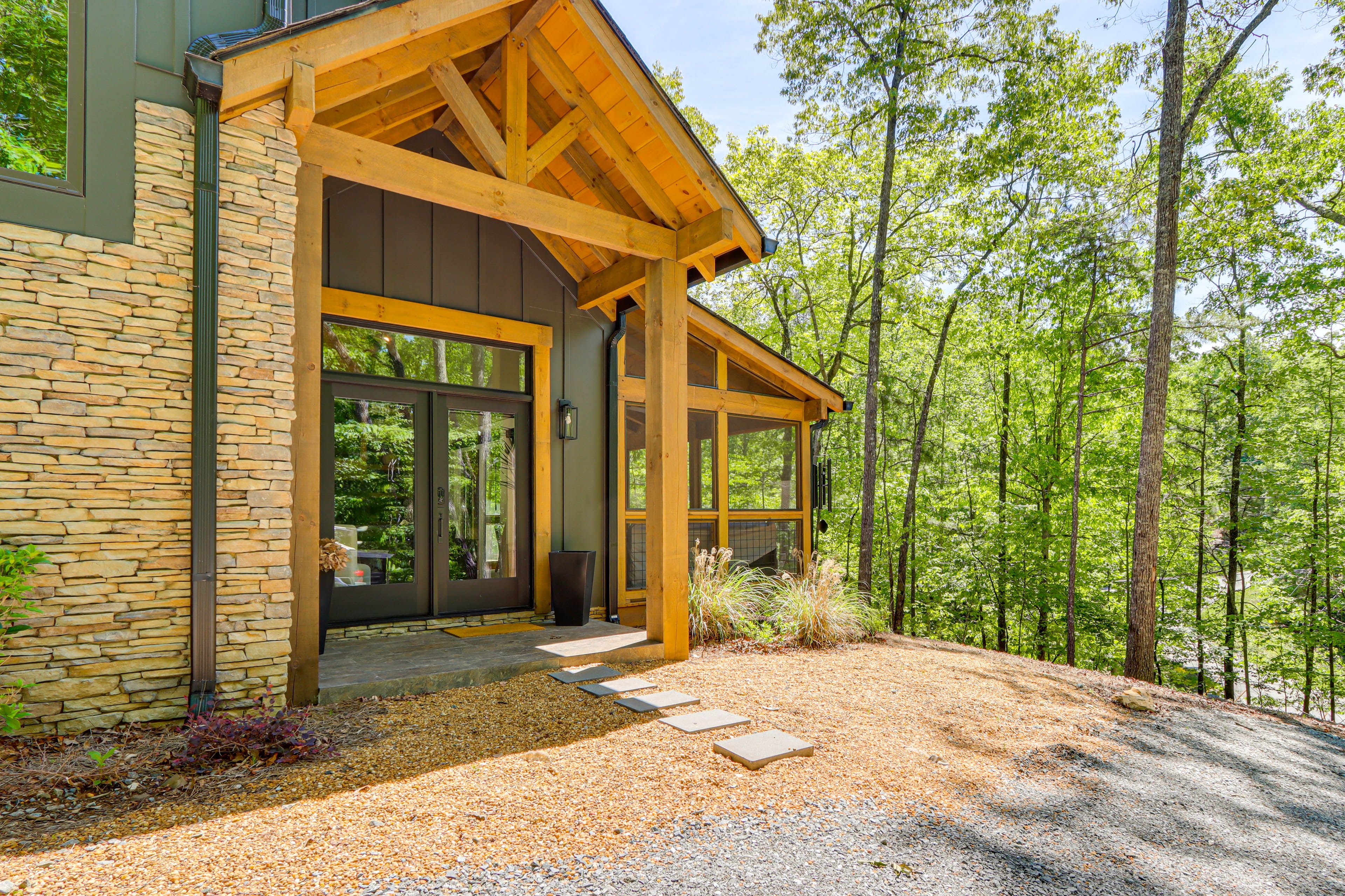 Exterior | Small Step to Access | 2-Story Home