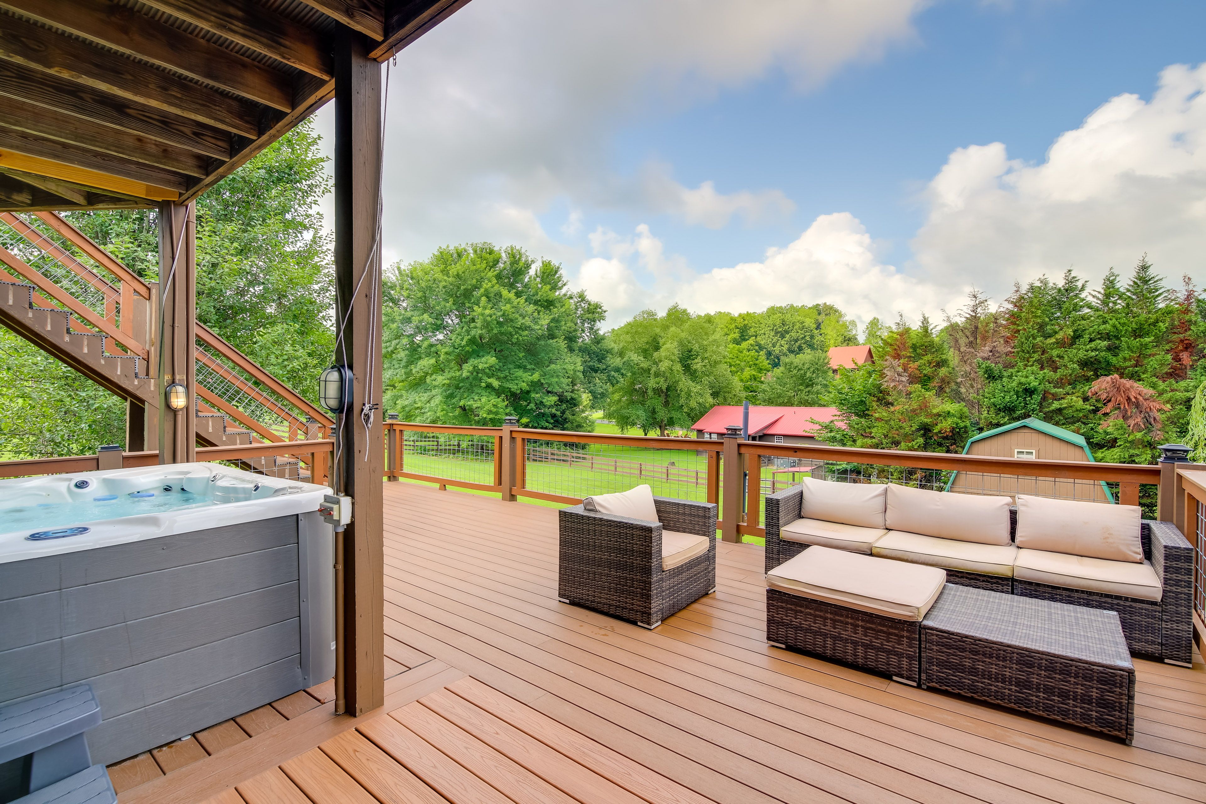 Deck & Hot Tub | Main Cabin