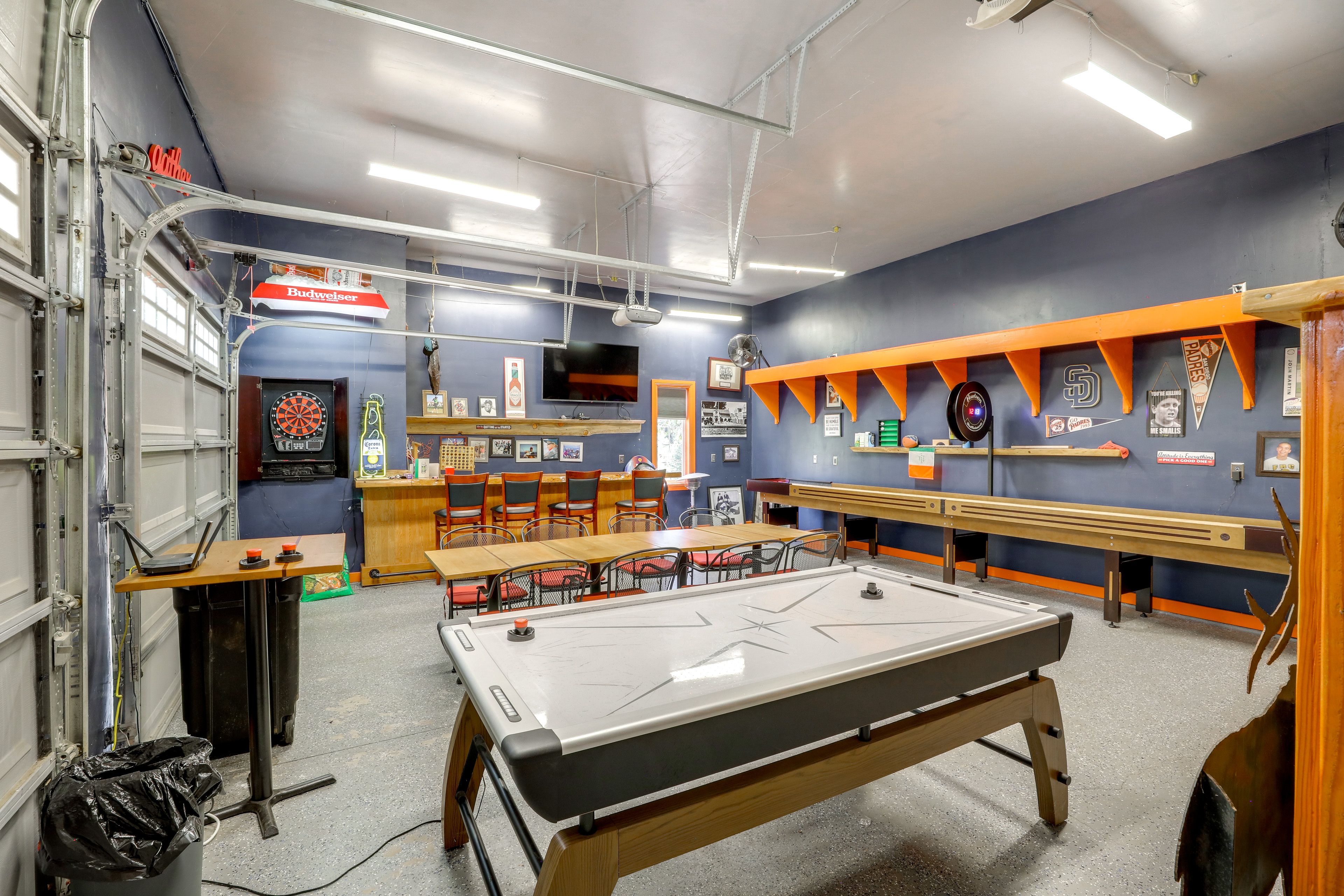 Game Room (Garage) | Shuffleboard Table | Board Games | Smart TV
