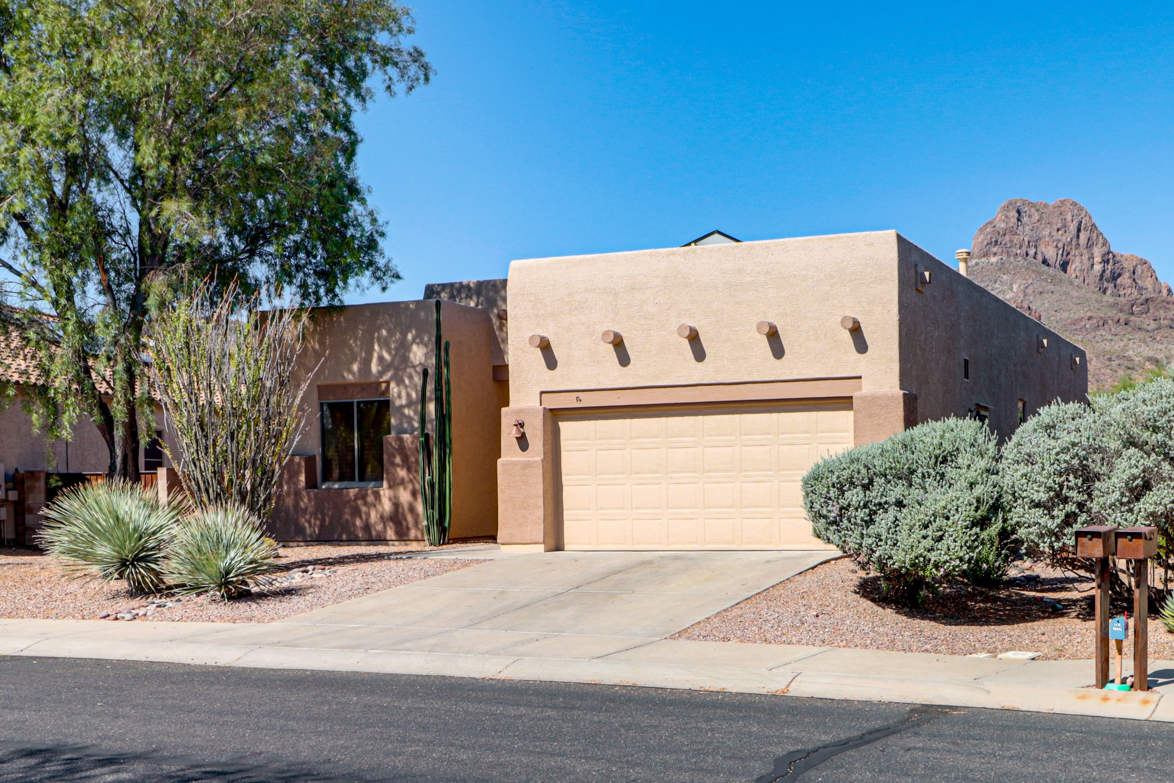 Front Exterior | Single-Story Home | Sombrero Peak Views