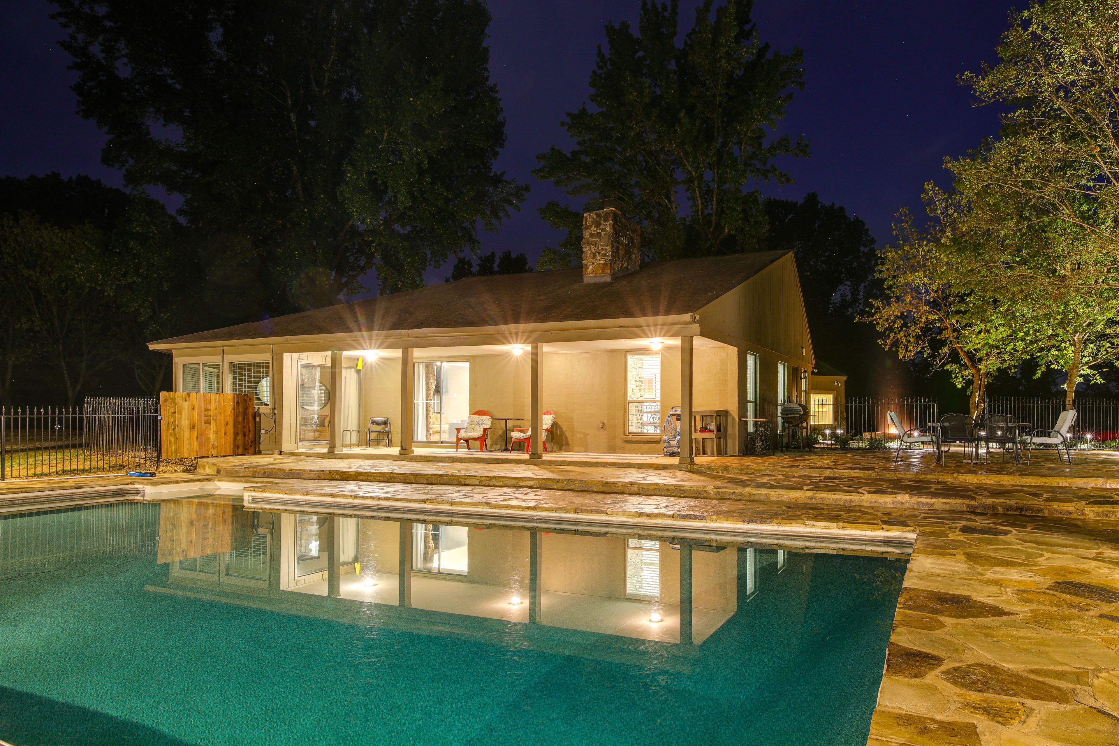 The Lodge Exterior | Private Pool | Fire Pit | Furnished Patio